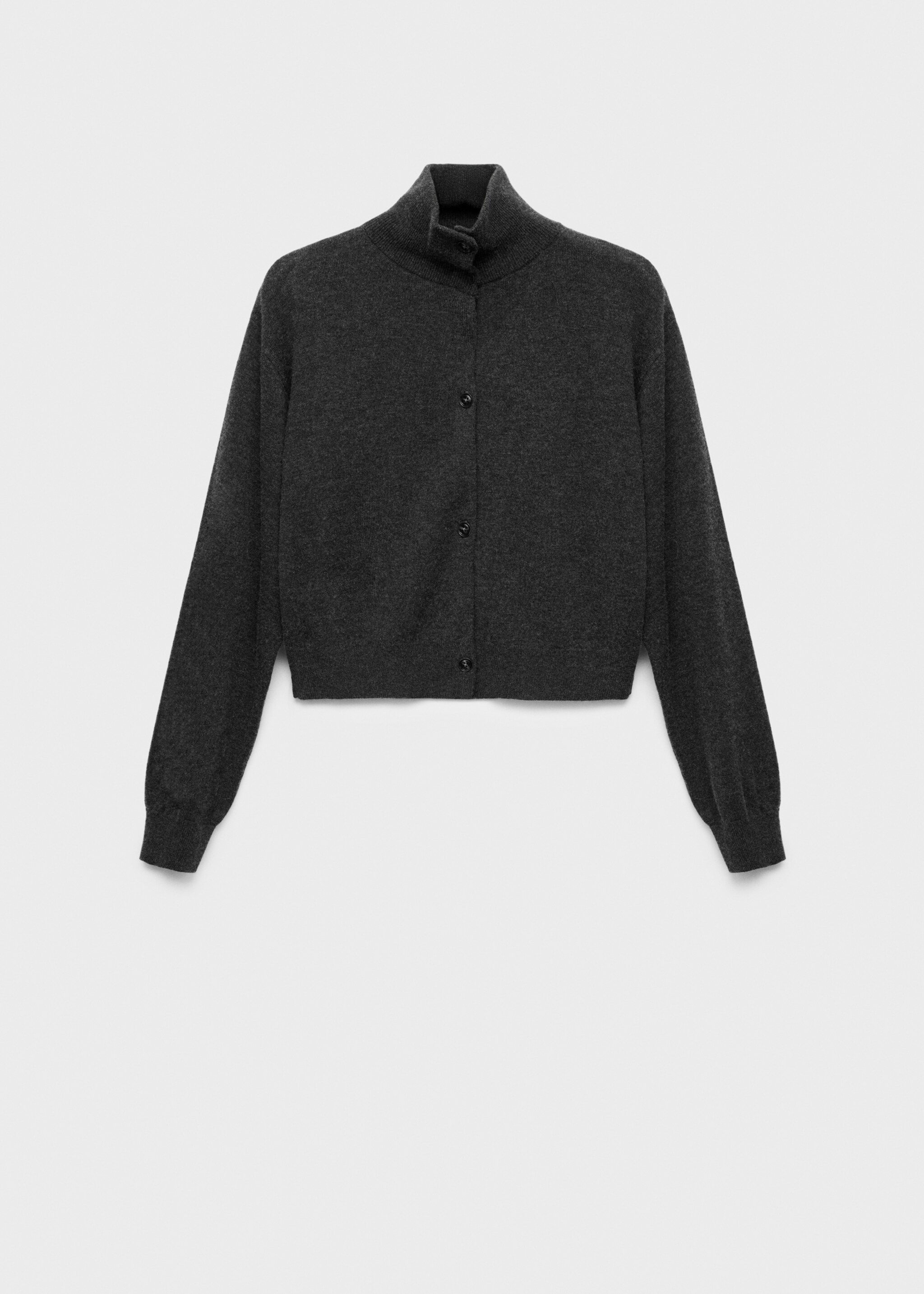 Cropped cardigan with buttons - Article without model, Charcoal. Ref: 17044108-00.