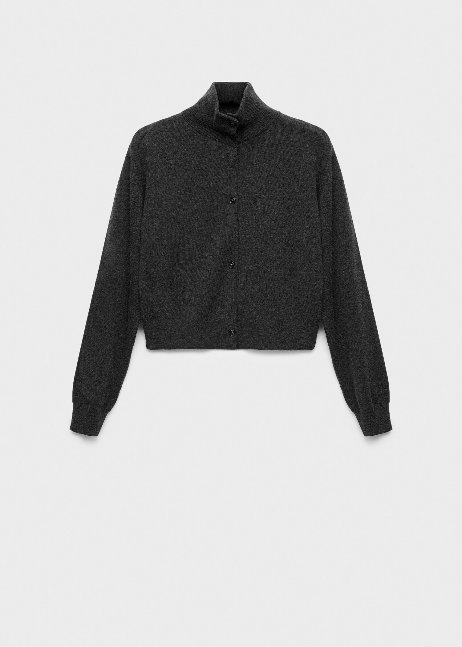 Crop wool cardigan with buttons - Article without model