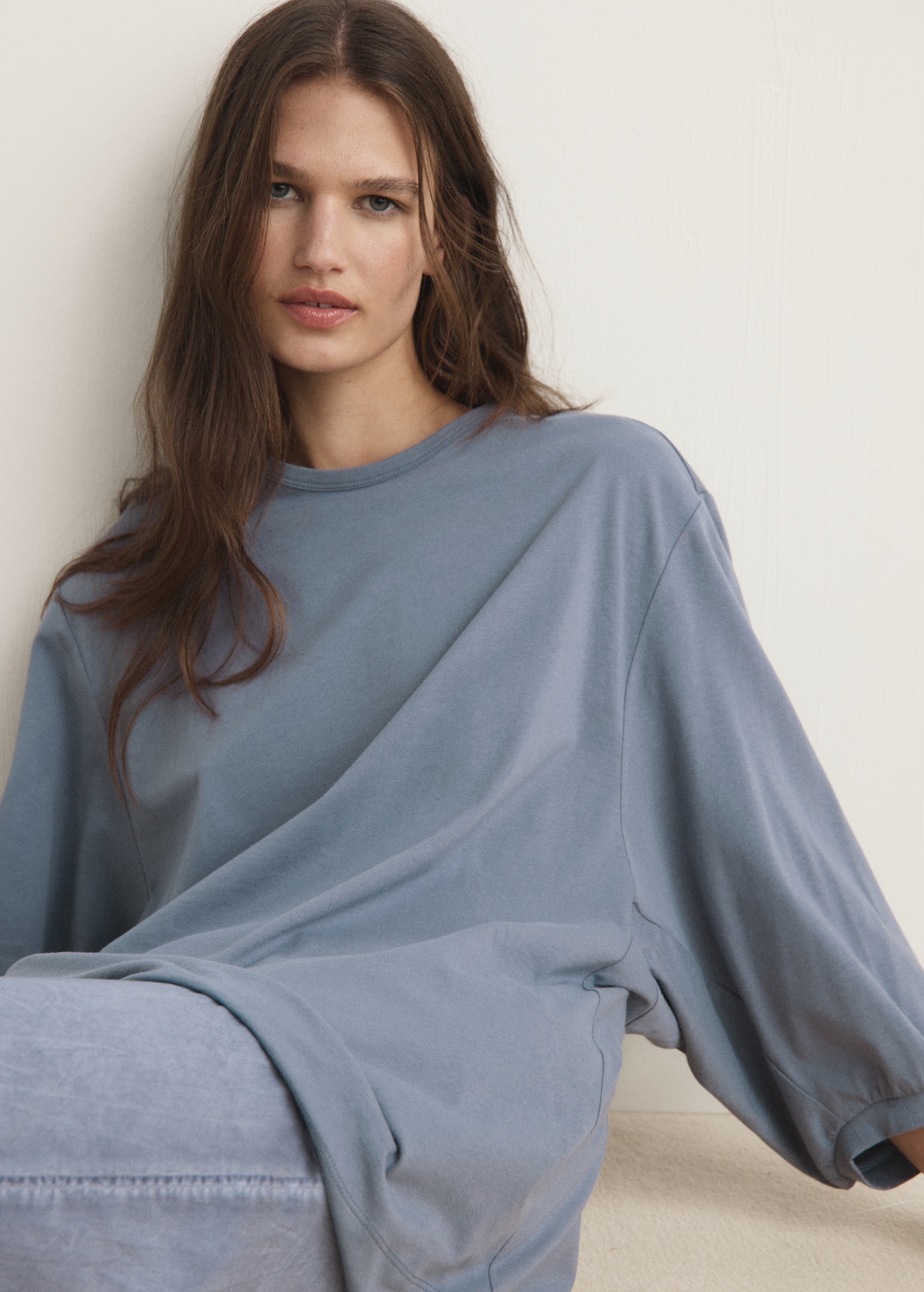 Pajama t-shirt with puffed sleeves