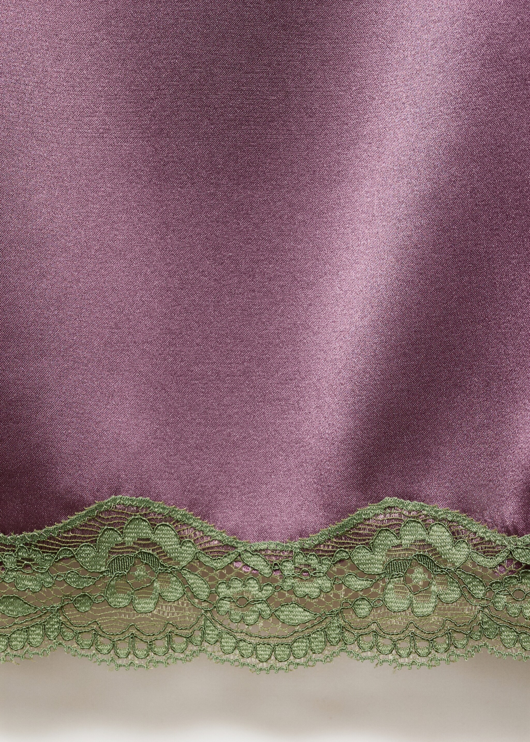 Seiden-Nachthemd aus Seide mit kontrastierender Spitze - Detail des Artikels 0