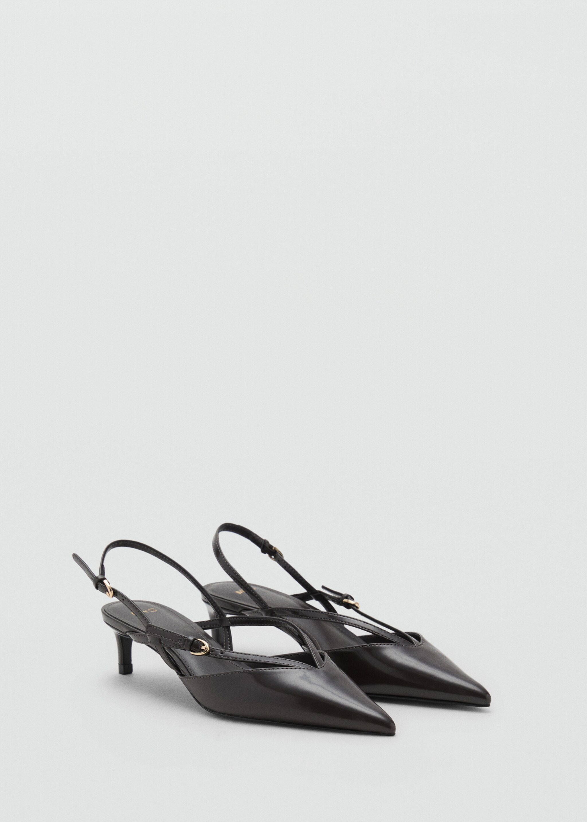 Kitten heel strappy shoe - Medium plane, Dark Heather Grey. Ref: 17044117-00.