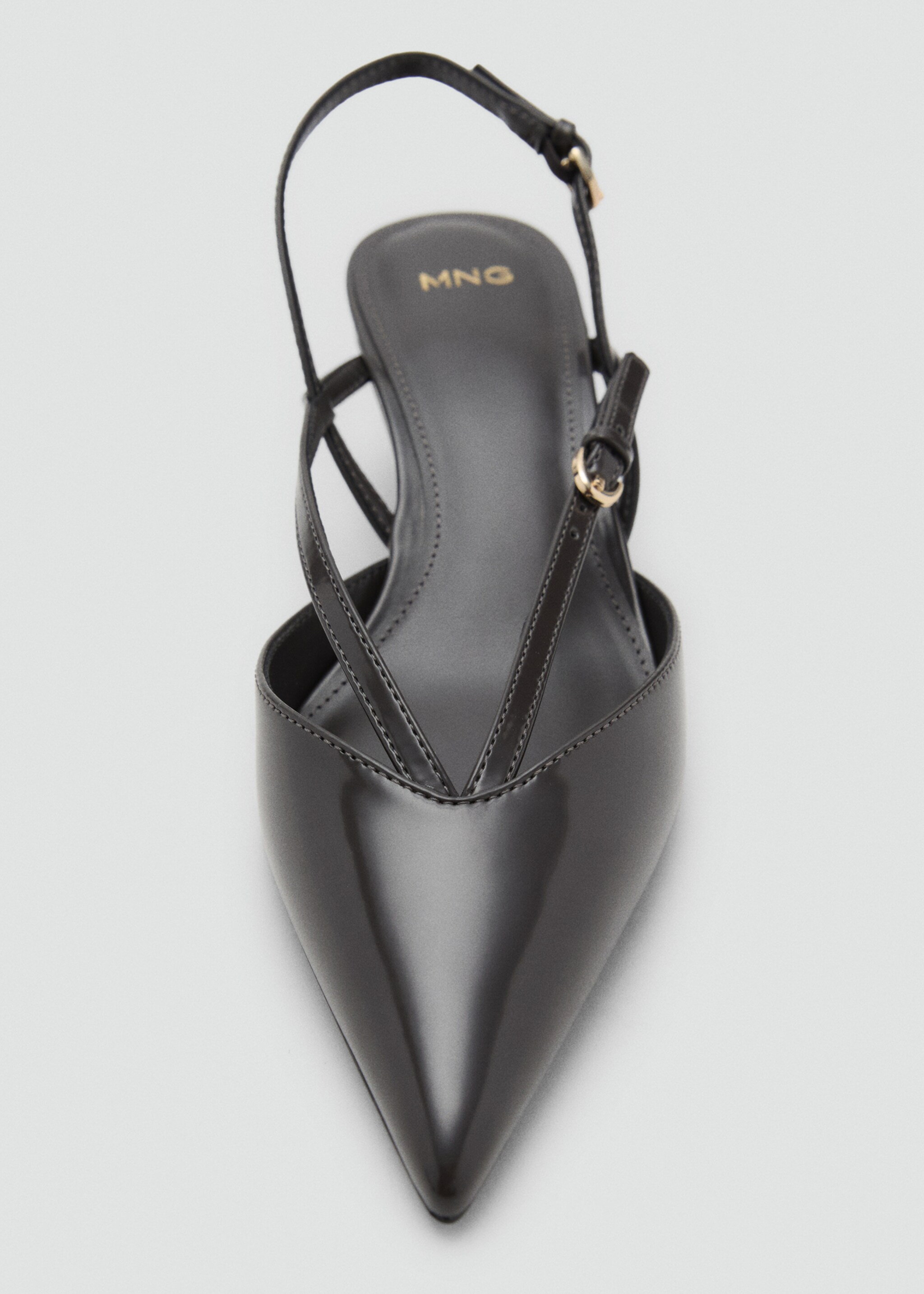 Kitten heel strappy shoe - Details of the article 3, Dark Heather Grey. Ref: 17044117-00.