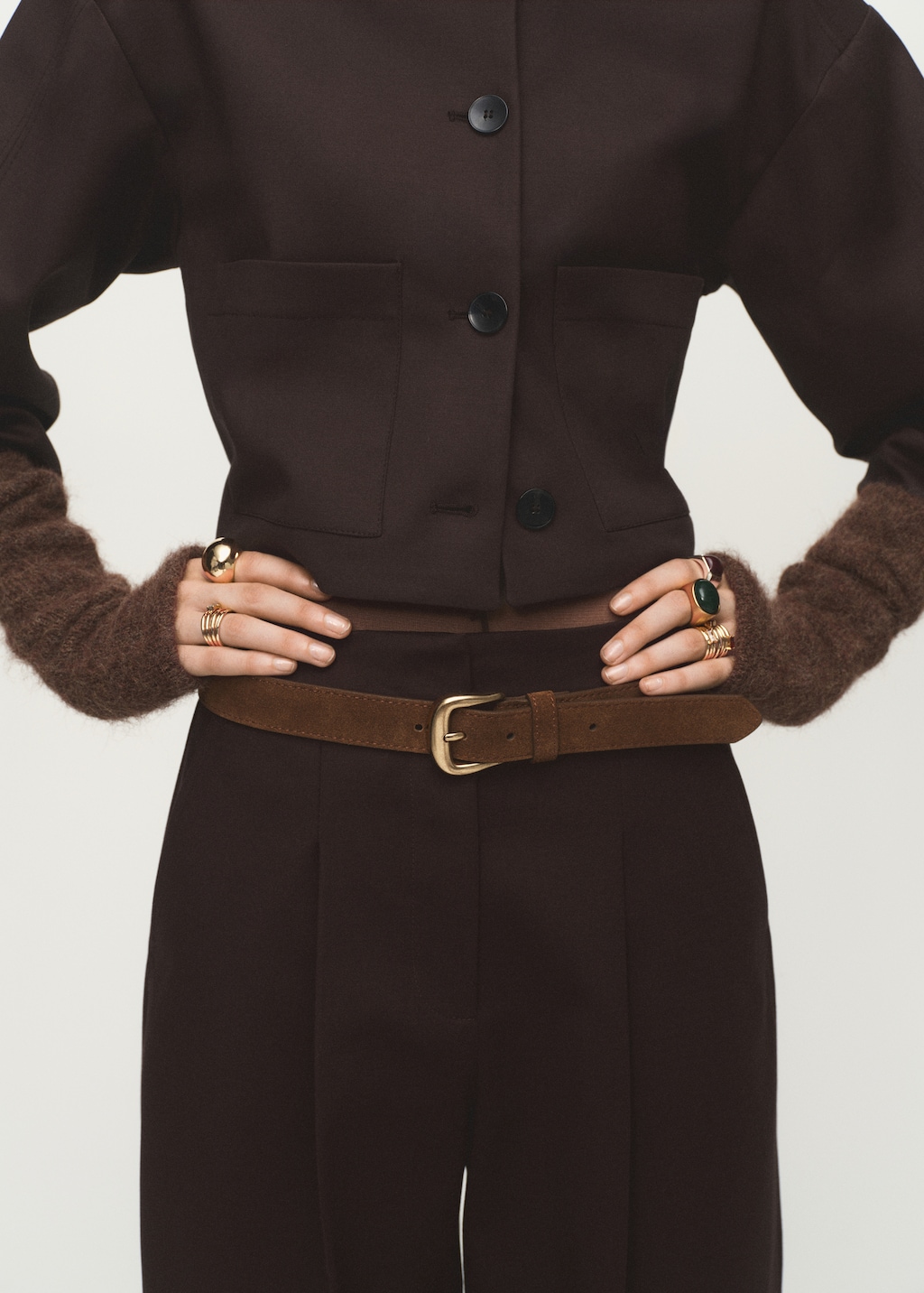 Mango Cropped jacket with pockets