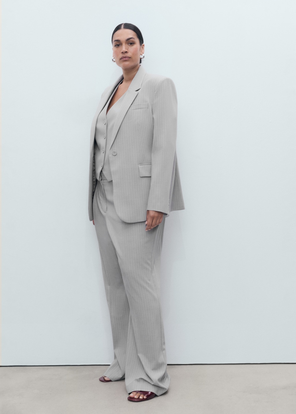 Pinstripe suit jacket - Women | MANGO USA