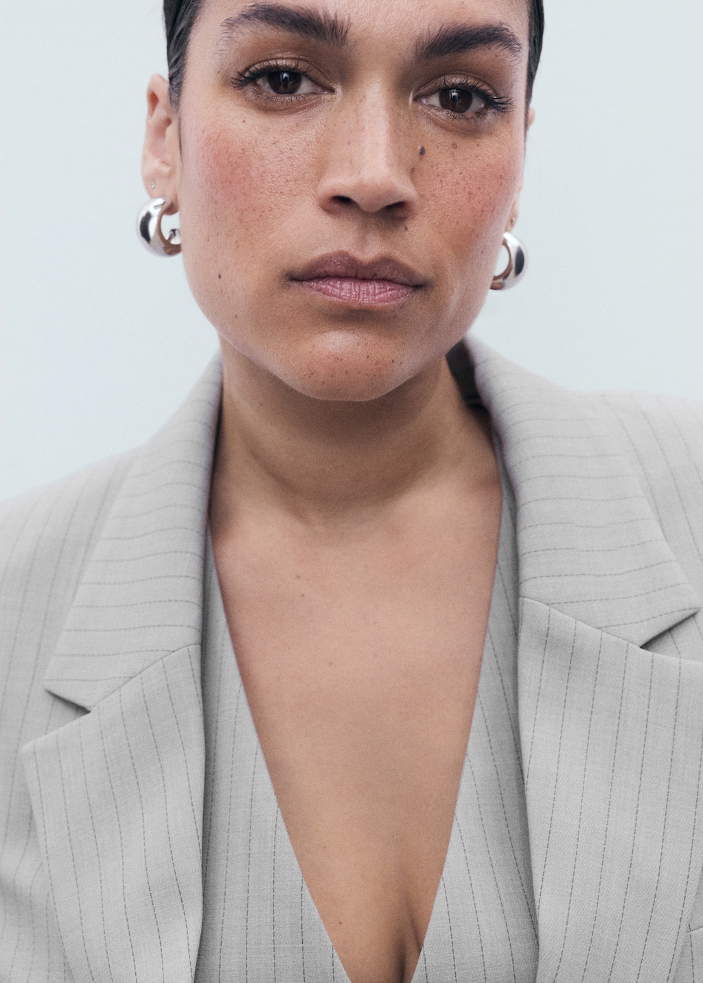 Pinstripe suit blazer