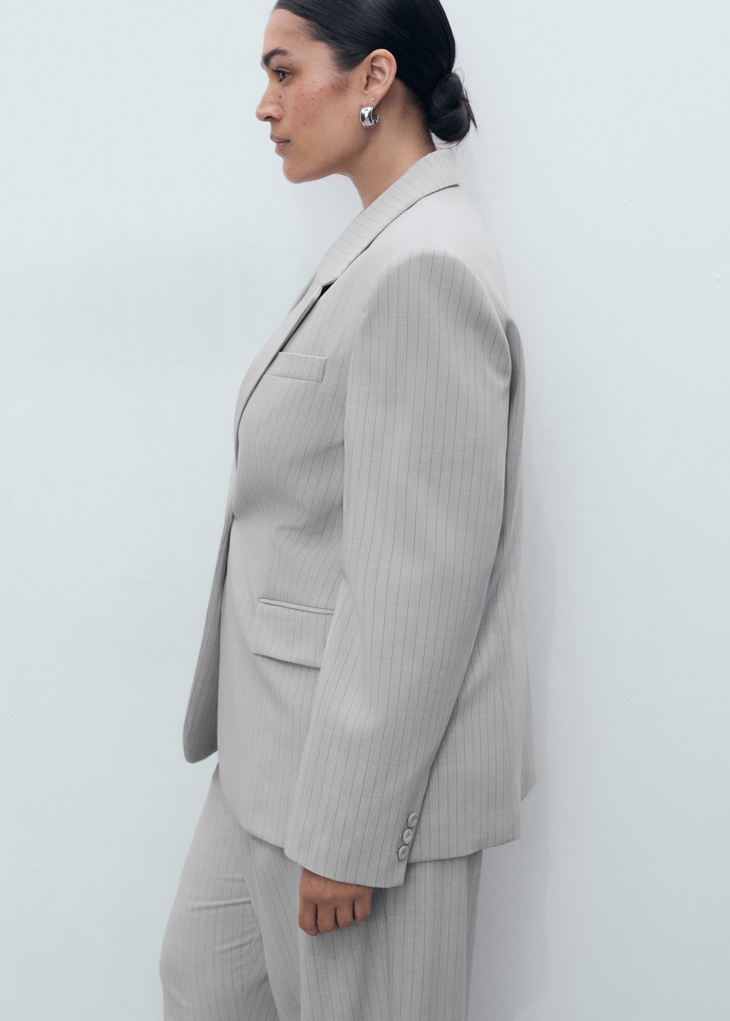 Pinstripe suit blazer