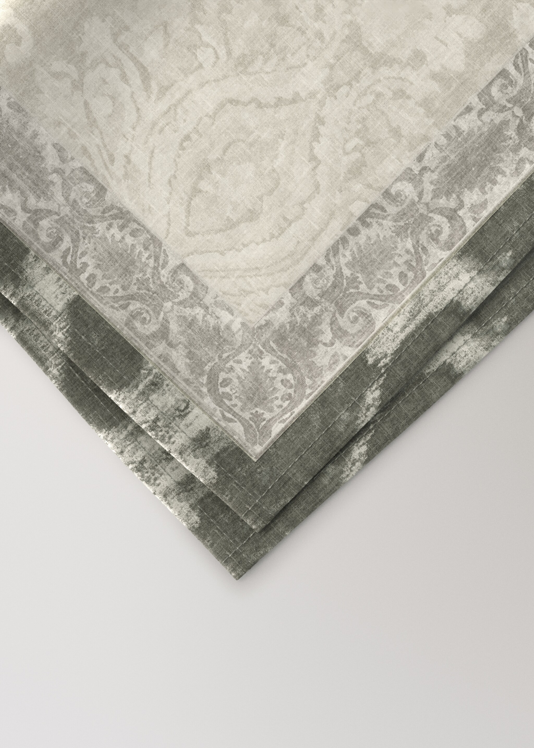 Damask pattern napkins - Λεπτομέρεια του προϊόντος 2, Άμμος. Ref: 17044128-00.