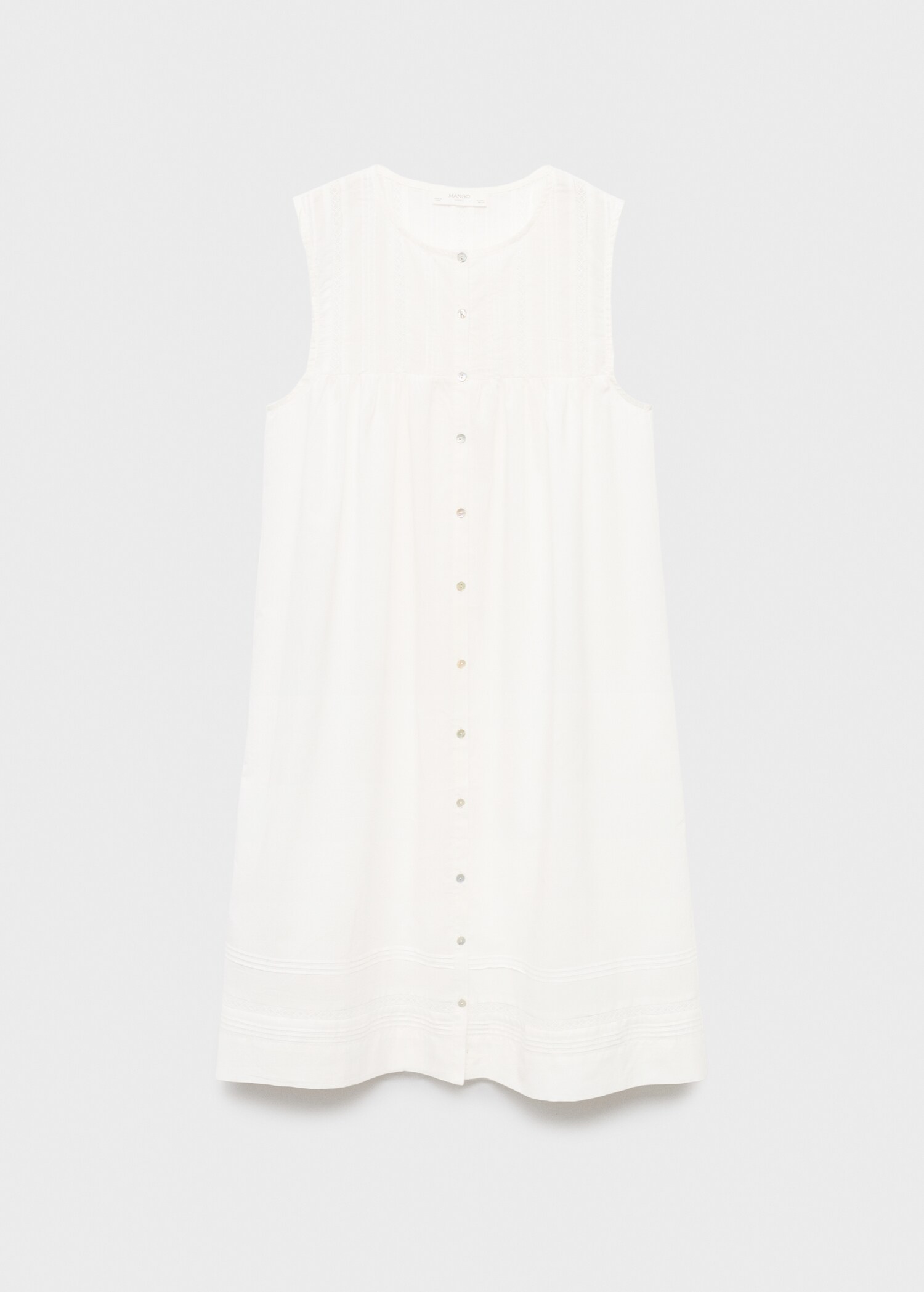 Cotton nightgown with lace detail - Article without model