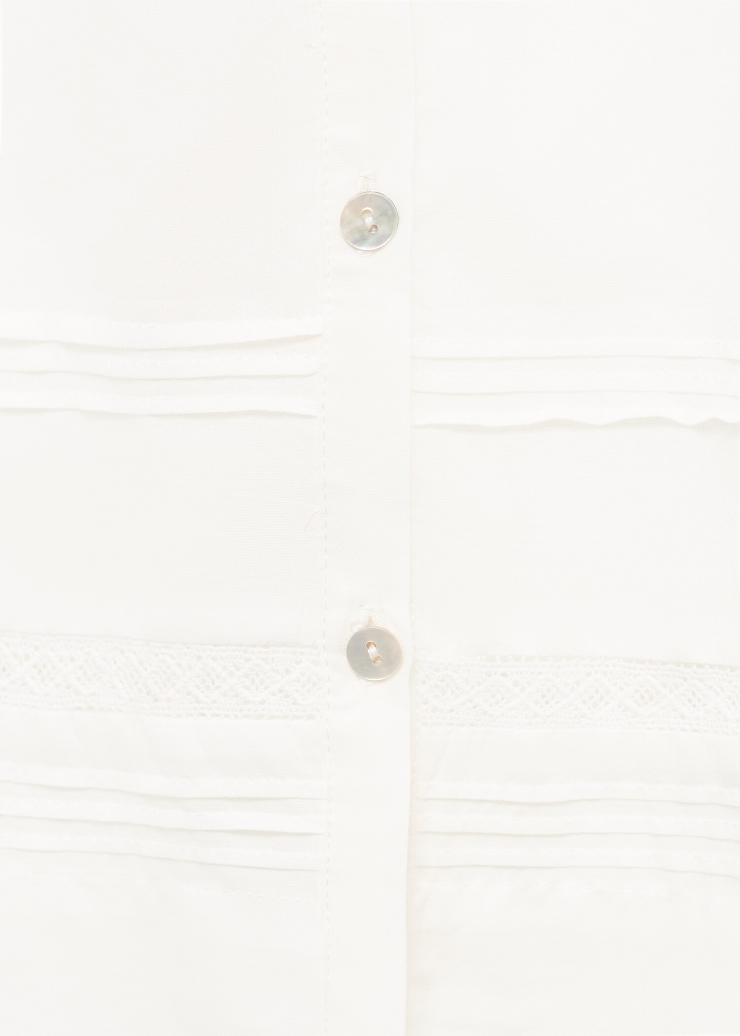 Cotton nightgown with lace detail - Details of the article 0