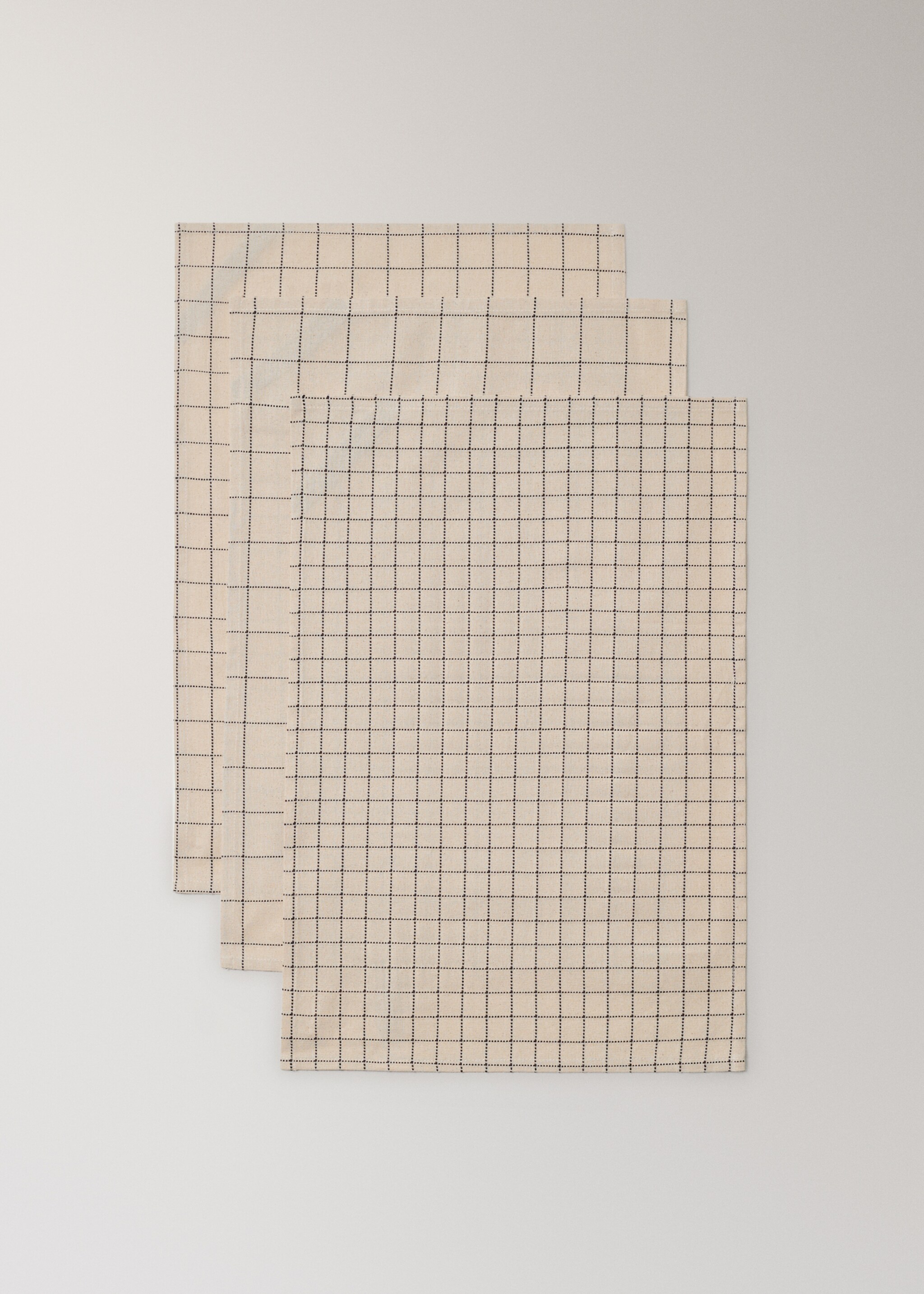 Cotton checked cloths - Details of the article 1, Brown. Ref: 17044135-00.