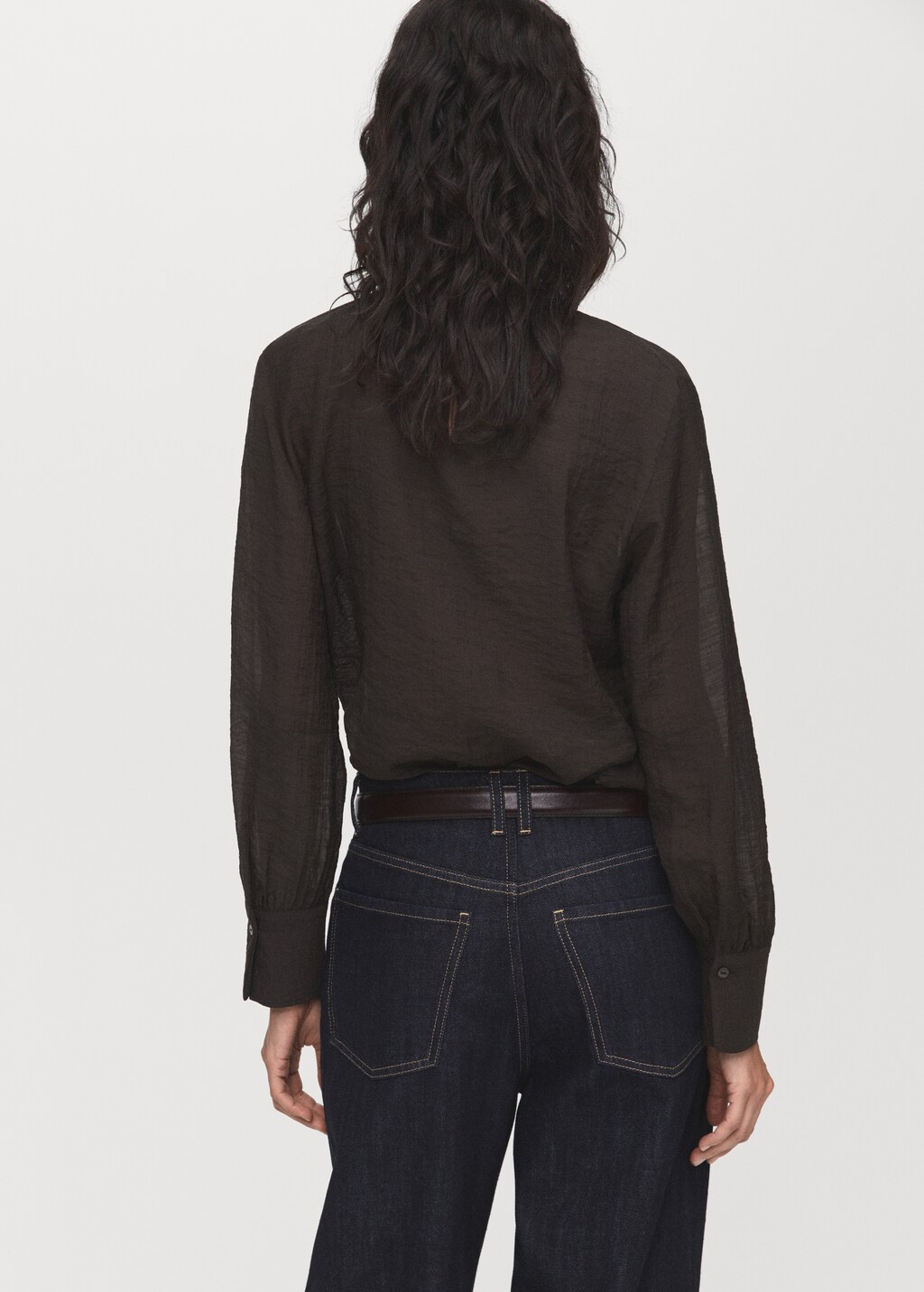 Textured blouse with foulard