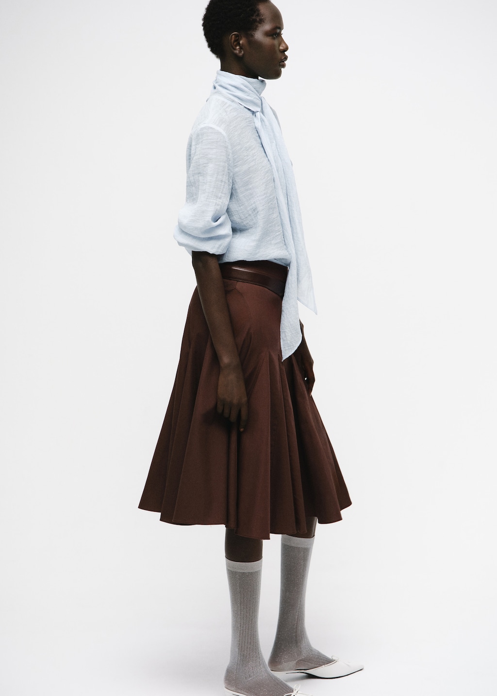 Textured blouse with foulard