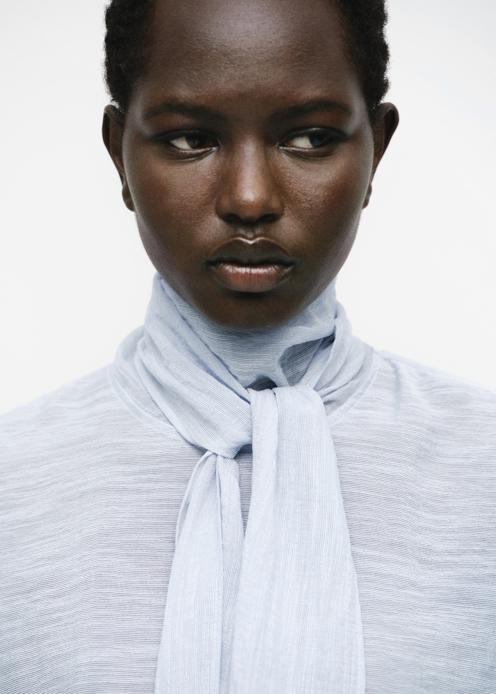 Textured blouse with foulard