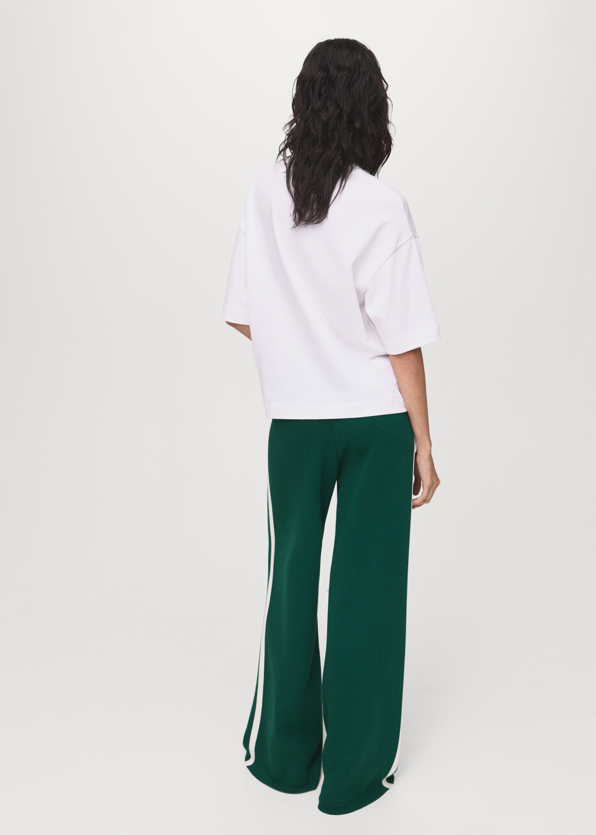 Fine-knit straight-fit trousers - Reverse of the article, Dark Green. Ref: 17044139-00.