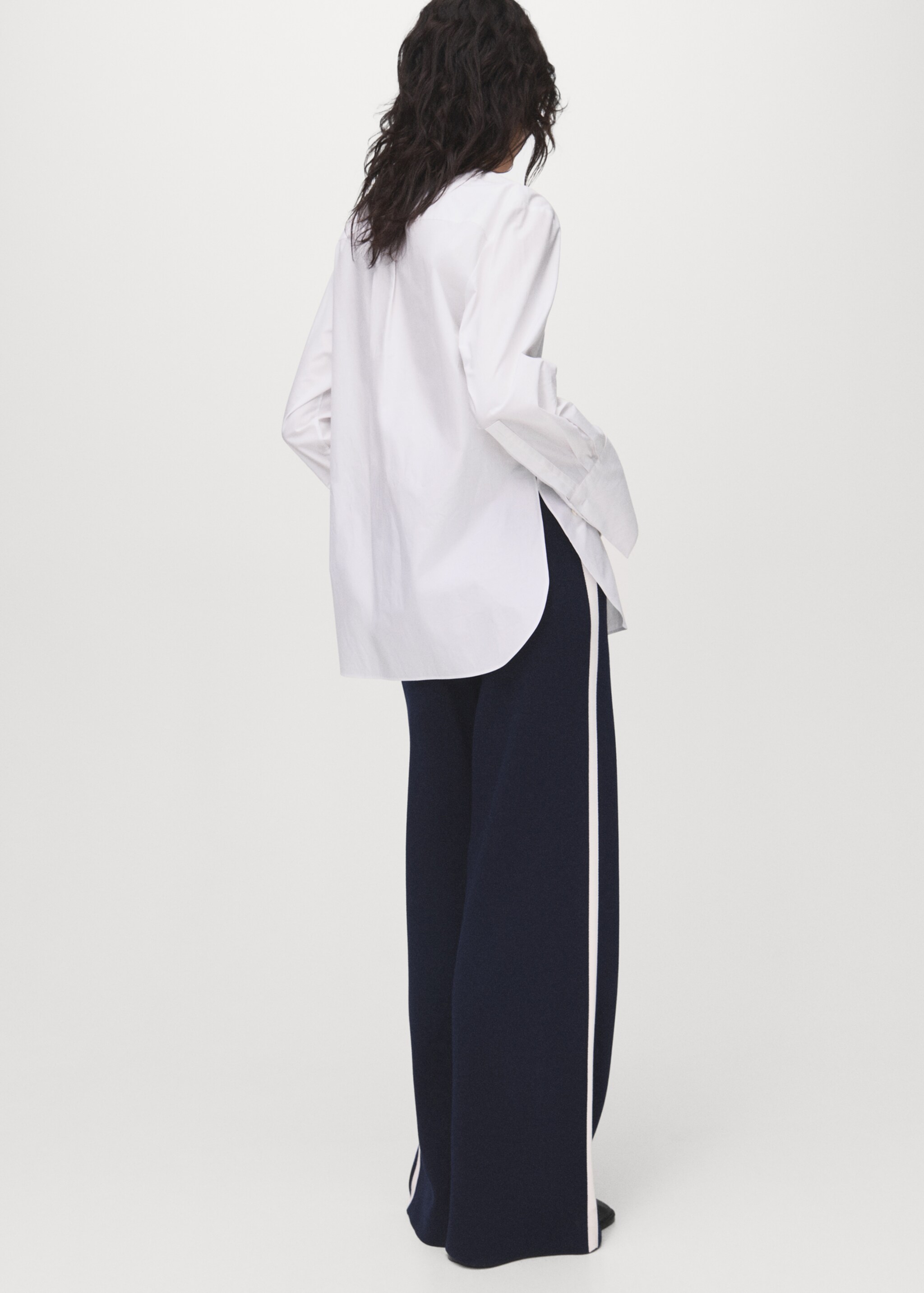 Fine-knit straight-fit trousers - Reverse of the article, Dark Navy. Ref: 17044139-00.