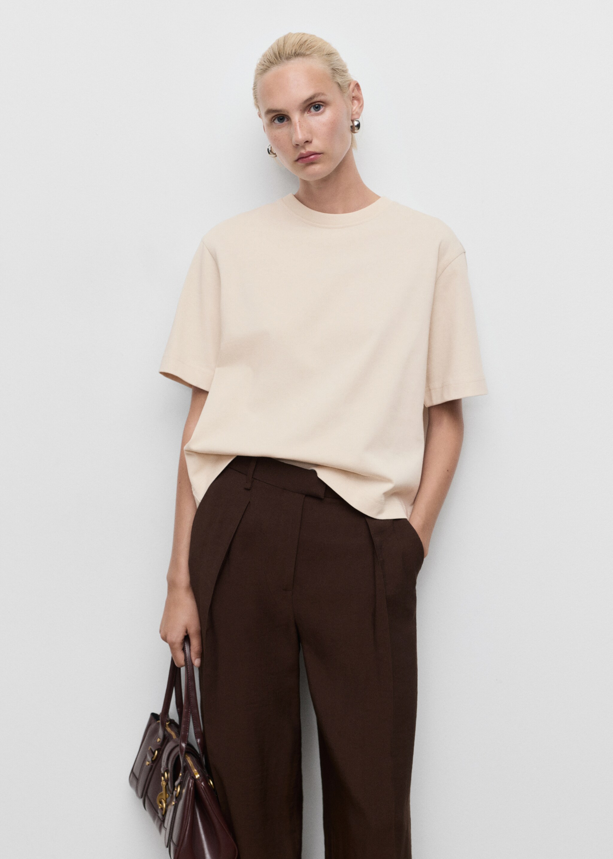 Oversized cotton t-shirt - Medium plane, Light/Pastel Grey. Ref: 17044141-00.