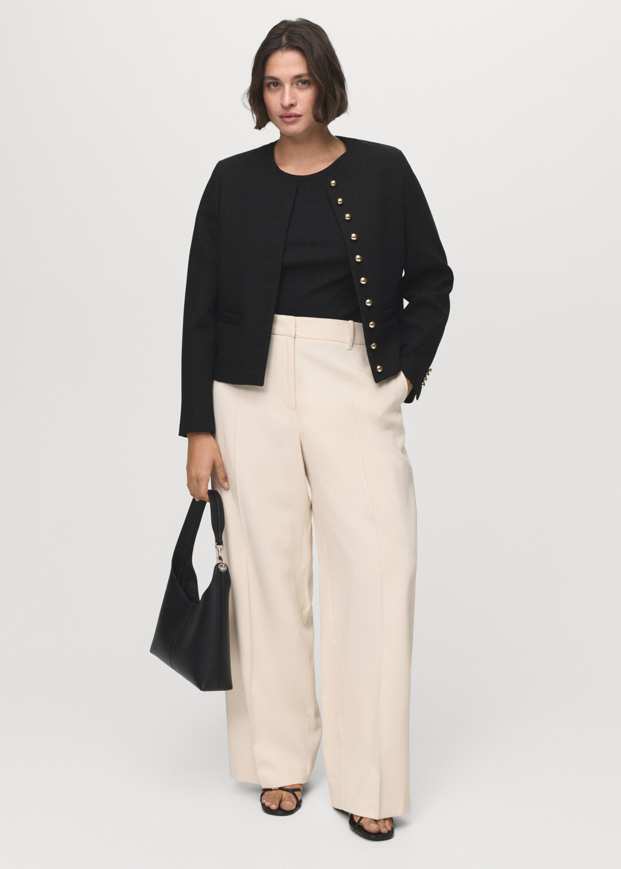 Veste crop boutons - Détail de l'article 3, Noir. Ref: 17044144-00.
