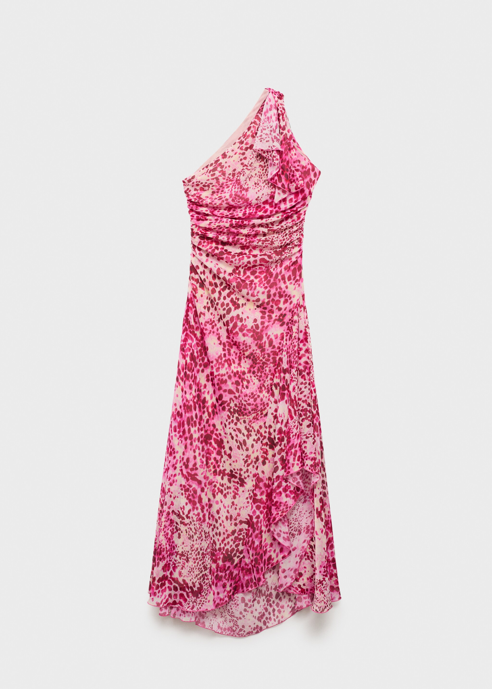 Printed asymmetrical dress - Article without model, Fuchsia. Ref: 17044145-00.