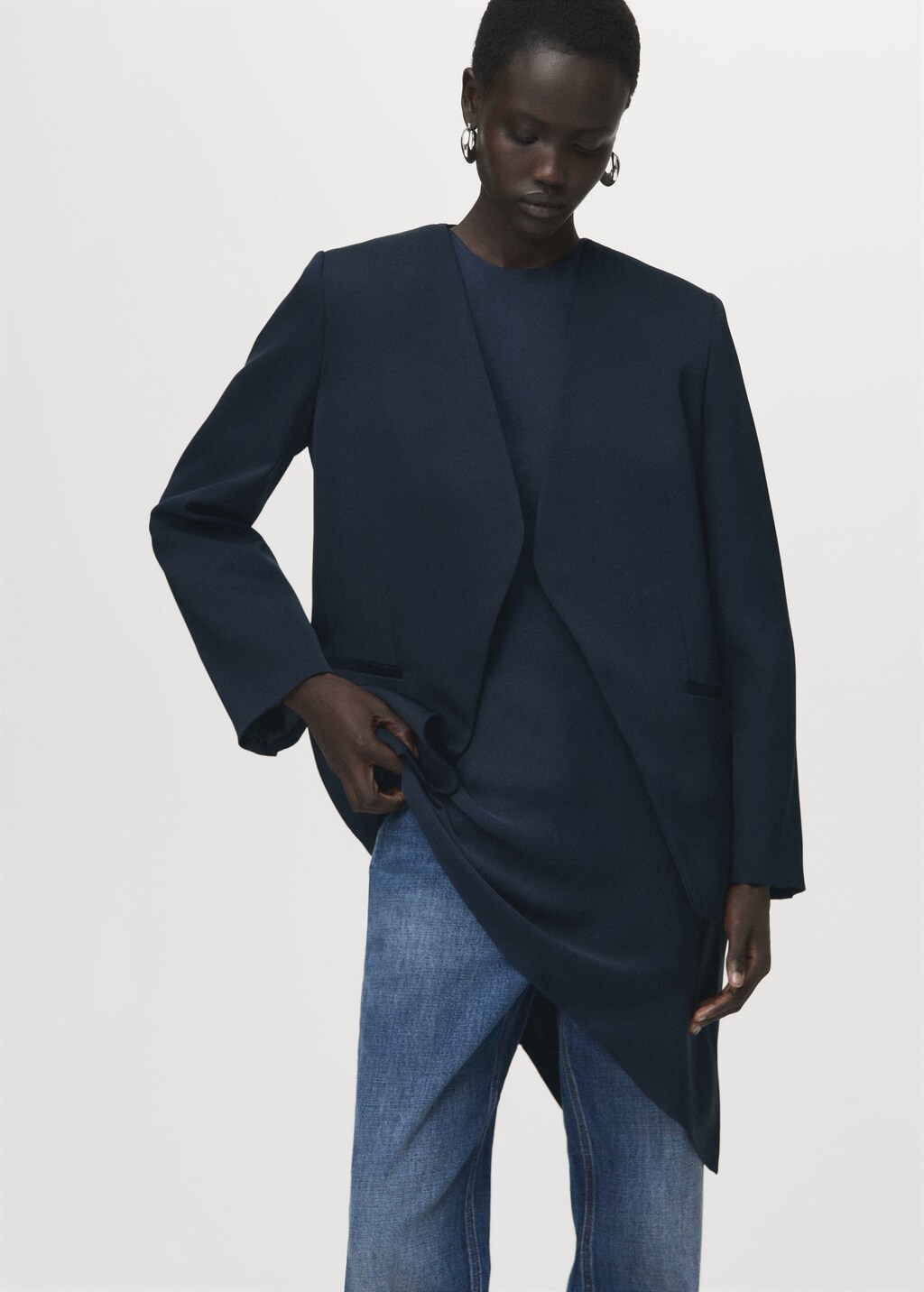 Mango Double-breasted suit blazer