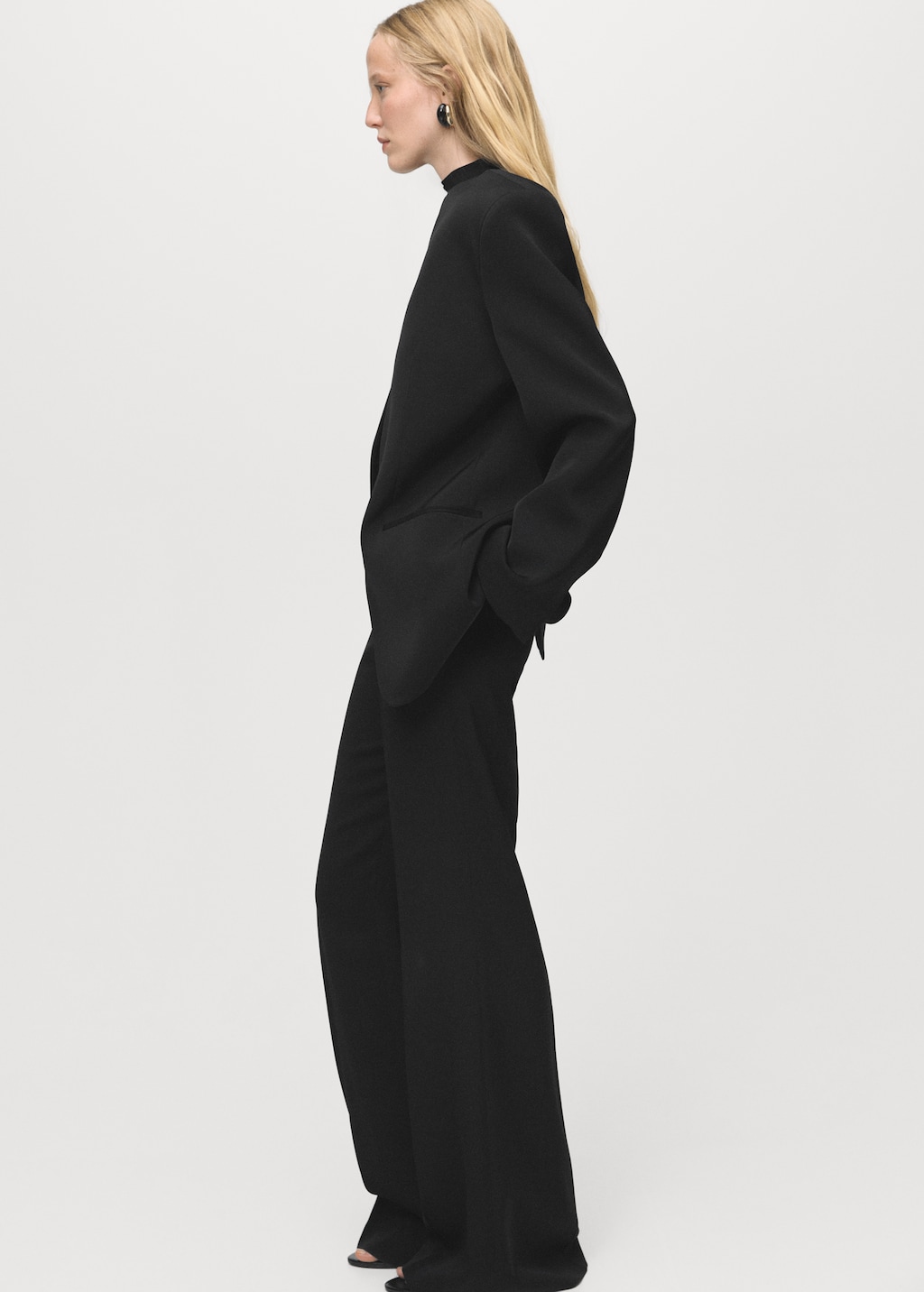 Double-breasted suit blazer