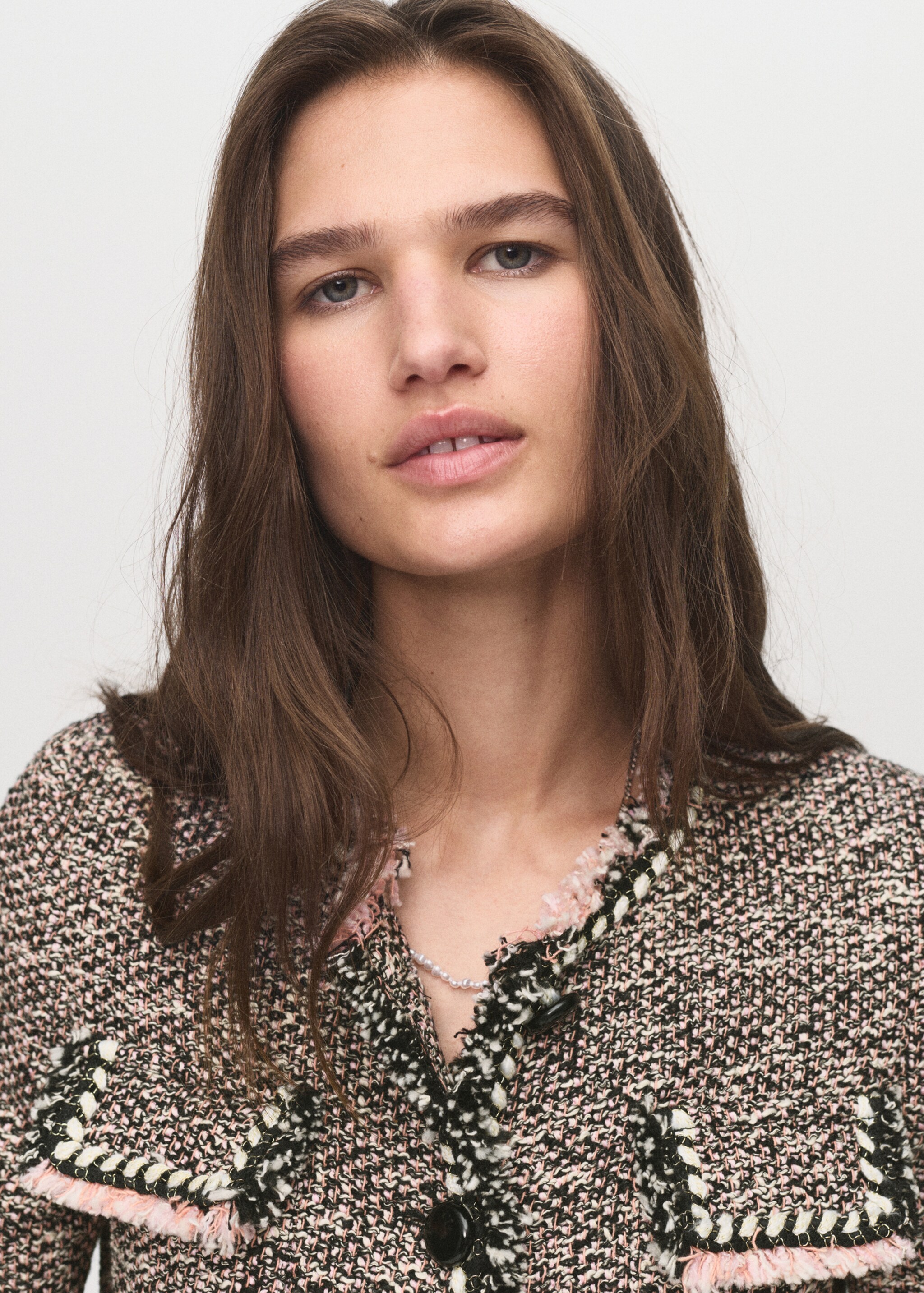 Pocket tweed jacket - Details of the article 1, Black. Ref: 17044148-00.