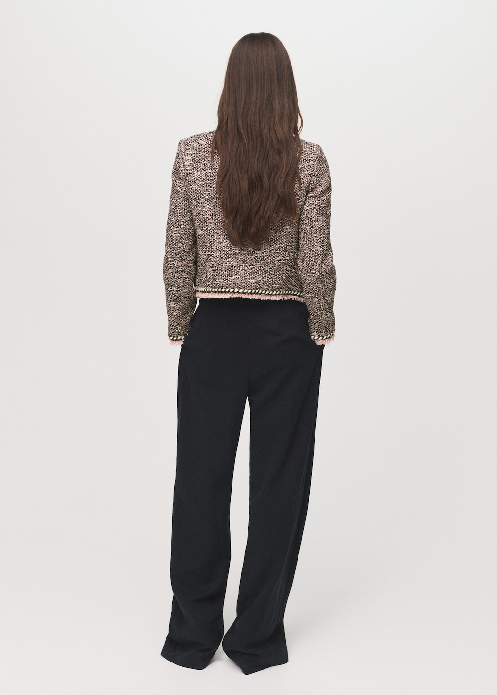 ★ETMON★ Fringe Pocket Tweed Jacket Black JK120TFF09 MUSINSA | ETMON Fringe Pocket Tweed Jacket, Black