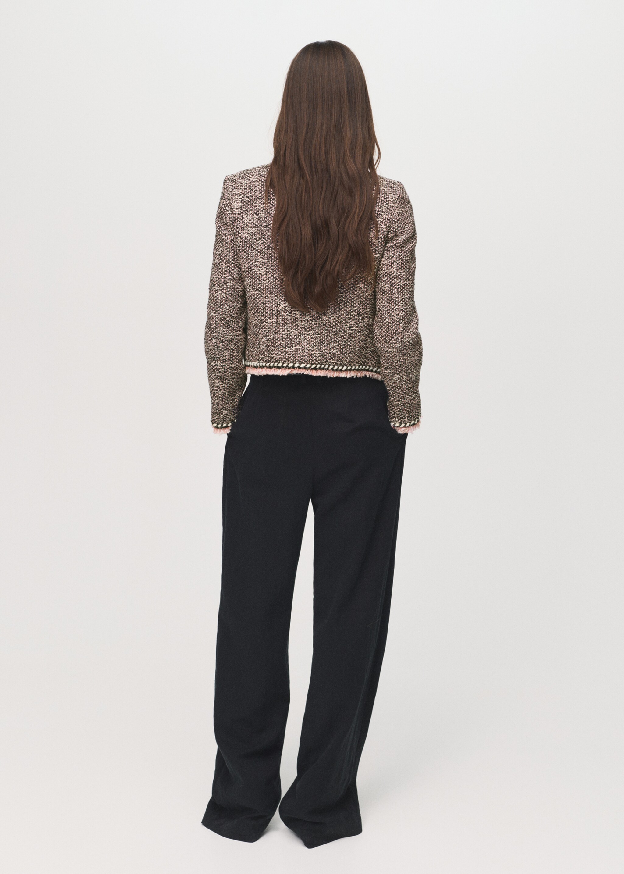 Pocket tweed jacket - Reverse of the article, Black. Ref: 17044148-00.