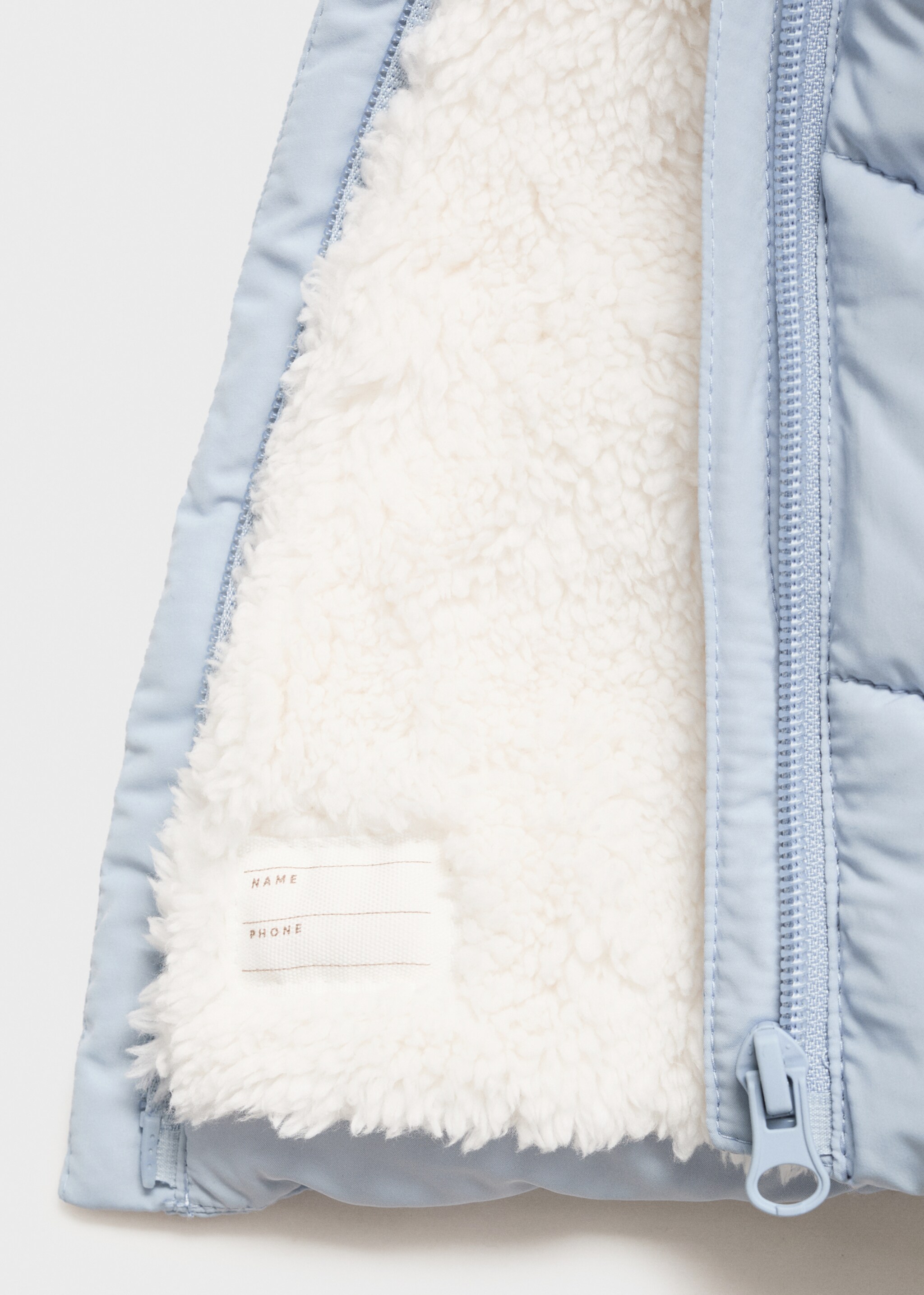 Anorak teddy - Détail de l'article 0, Bleu ciel. Ref: 17044406-00.