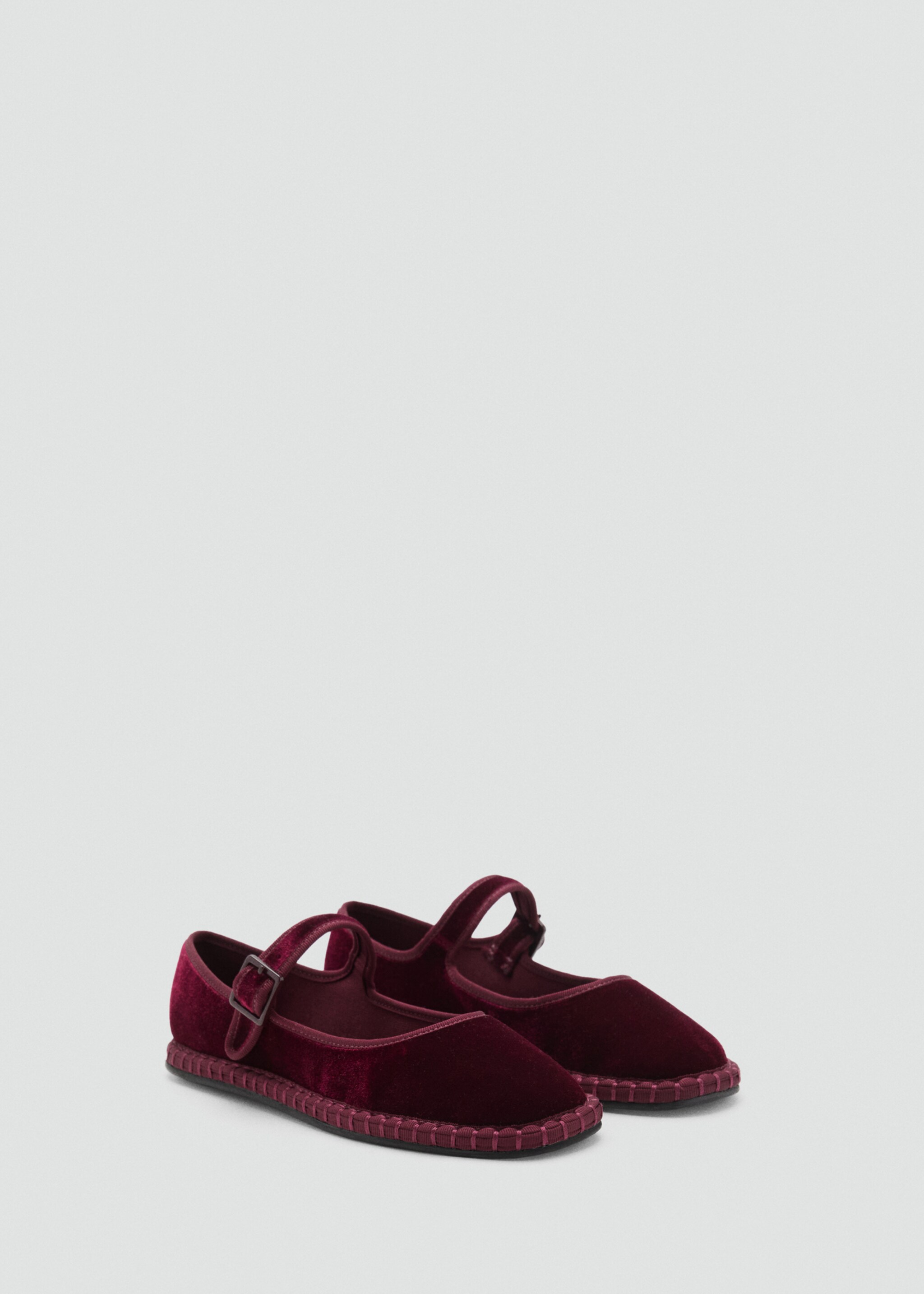 Velvet ballerinas - Medium plane, Burgundy. Ref: 17044410-00.