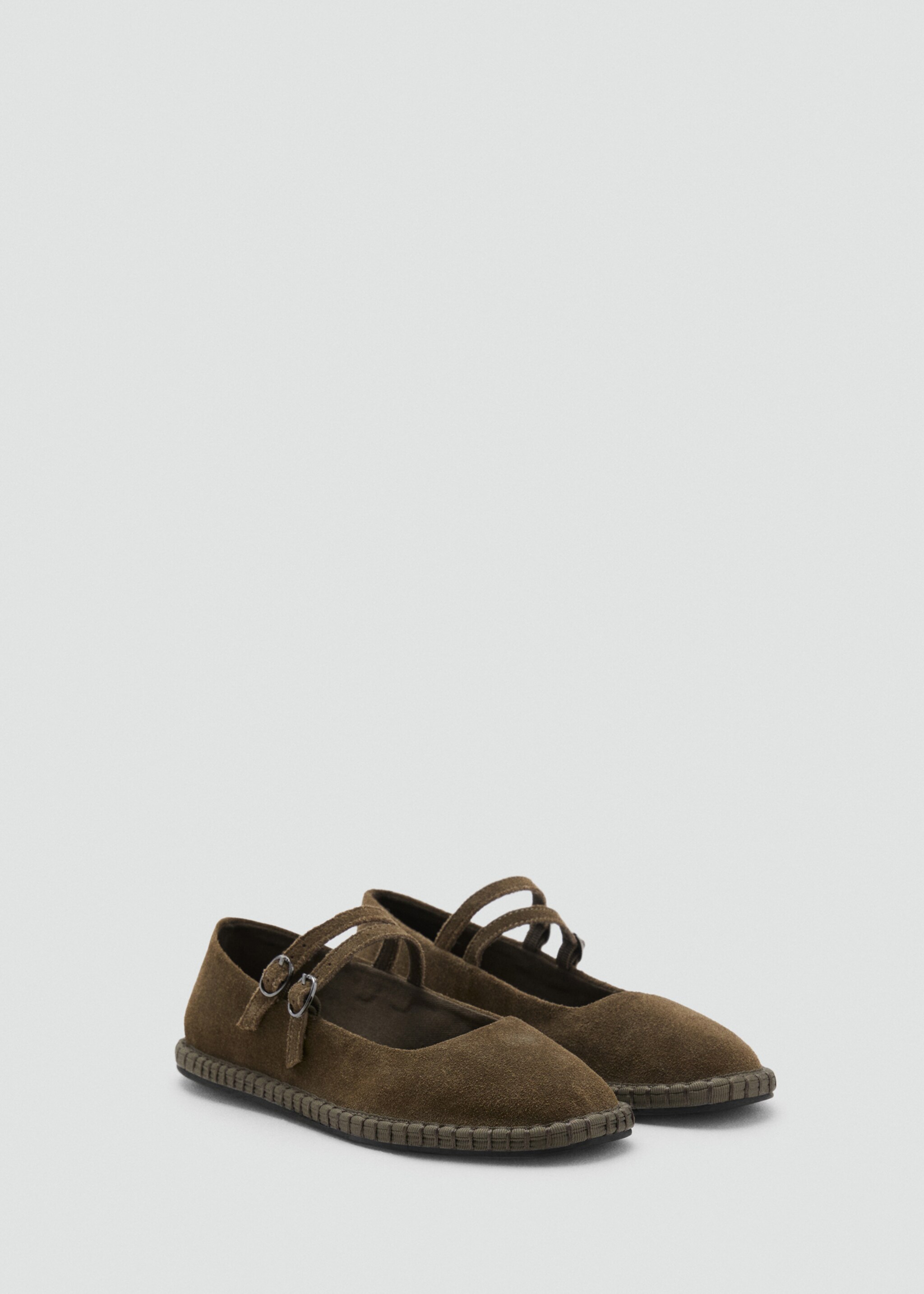 Suede ballet flats - Medium plane, Khaki. Ref: 17044411-00.