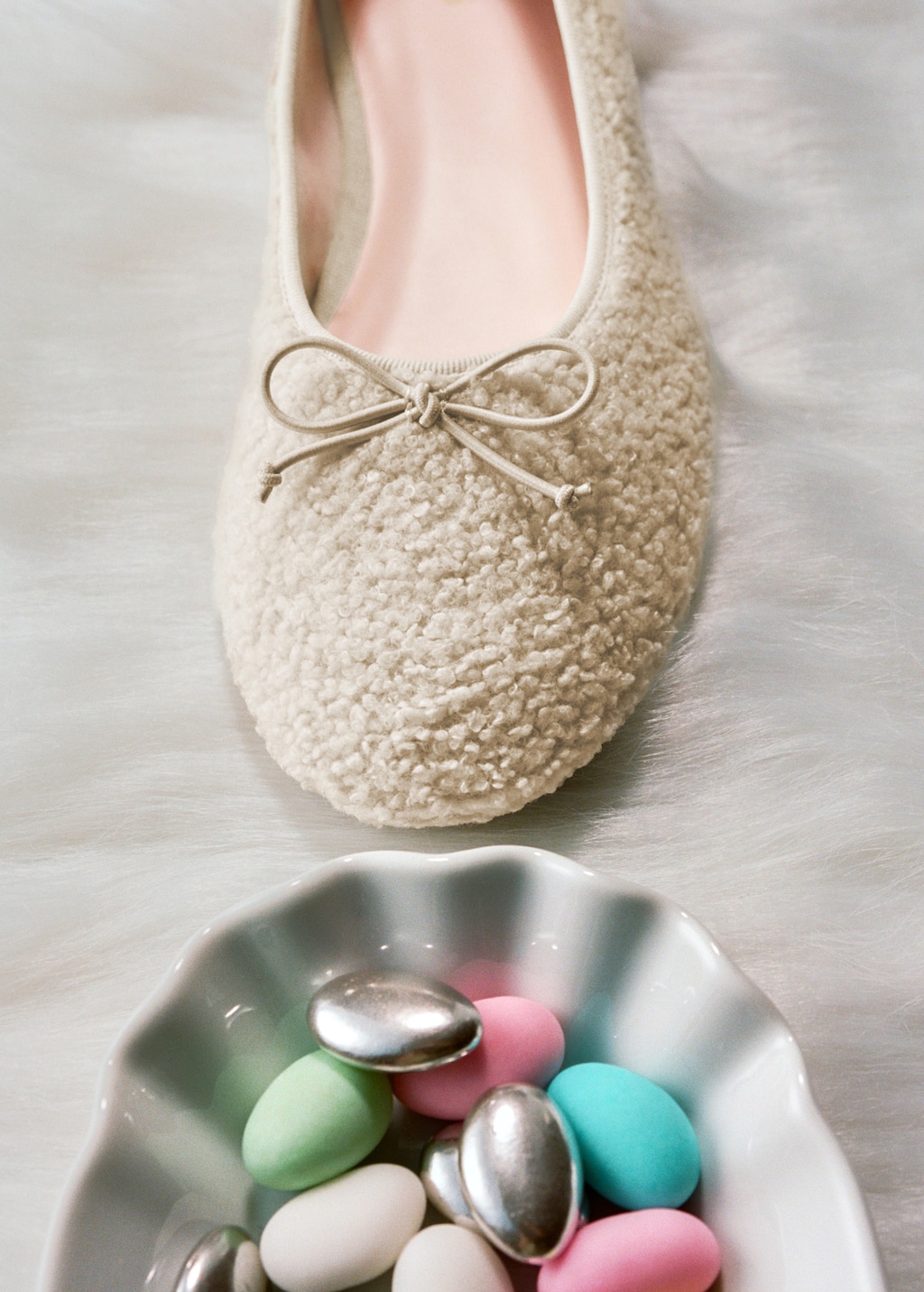 Sheepskin ballet flats