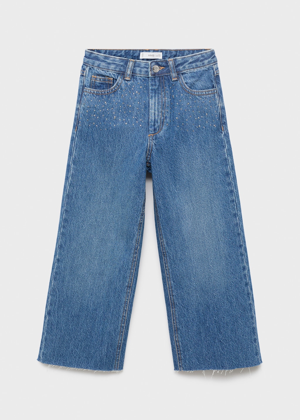 Culotte jeans with rhinestones