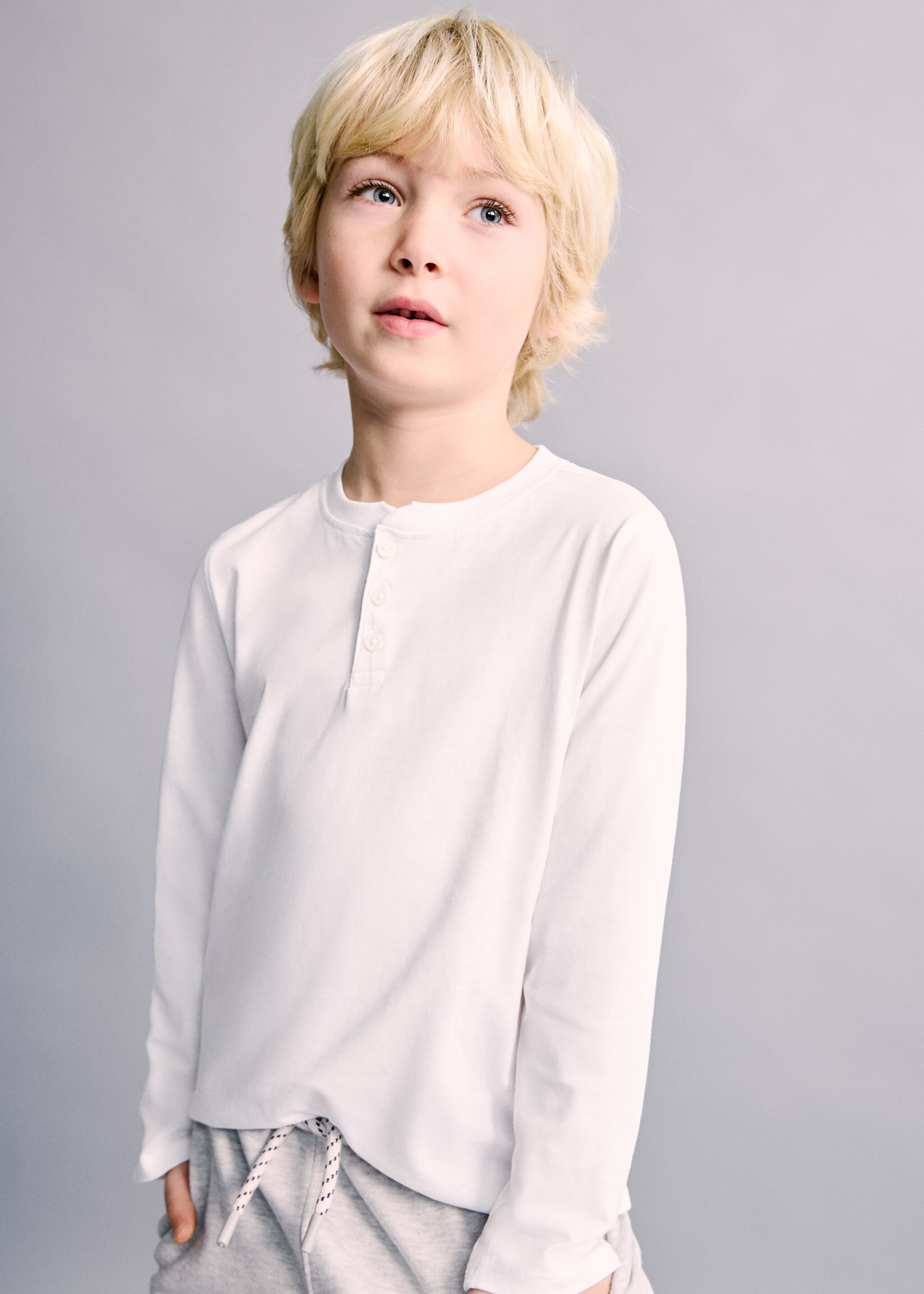 Long sleeve cotton t-shirt - Medium plane, Off White. Ref: 17044421-00.