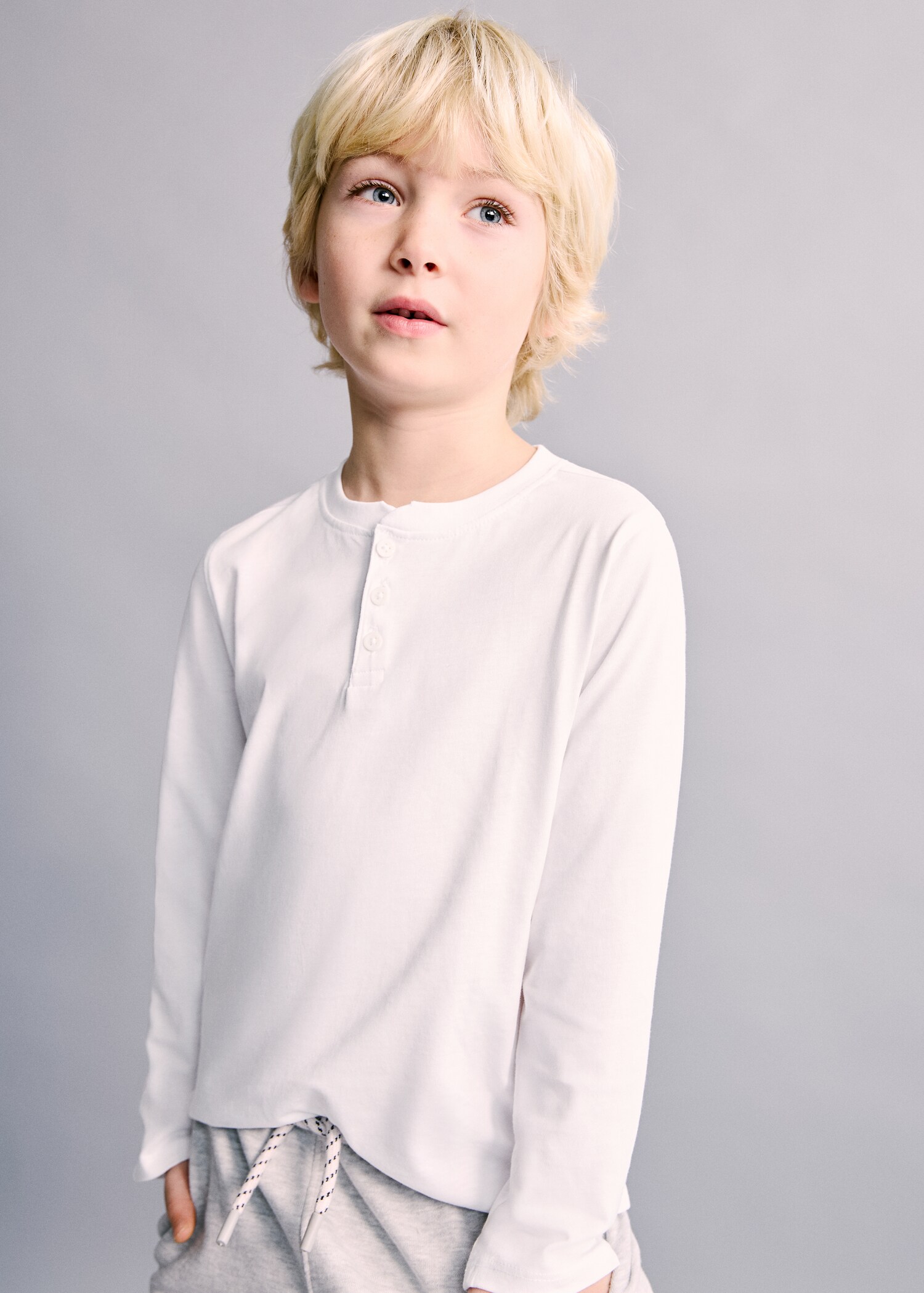 Long sleeve cotton t-shirt - Medium plane