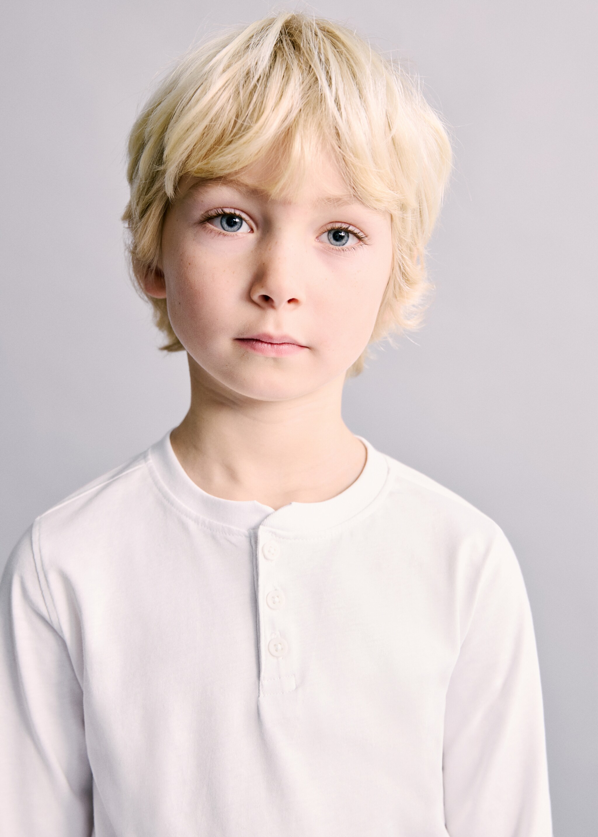 Long sleeve cotton t-shirt - Details of the article 1, Off White. Ref: 17044421-00.