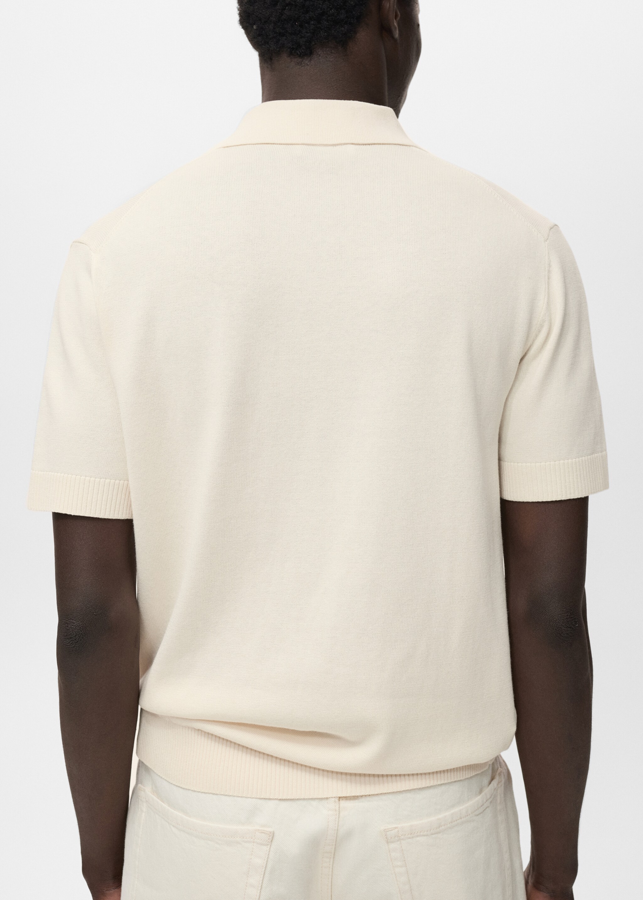 Cotton knitted polo shirt - Reverse of the article