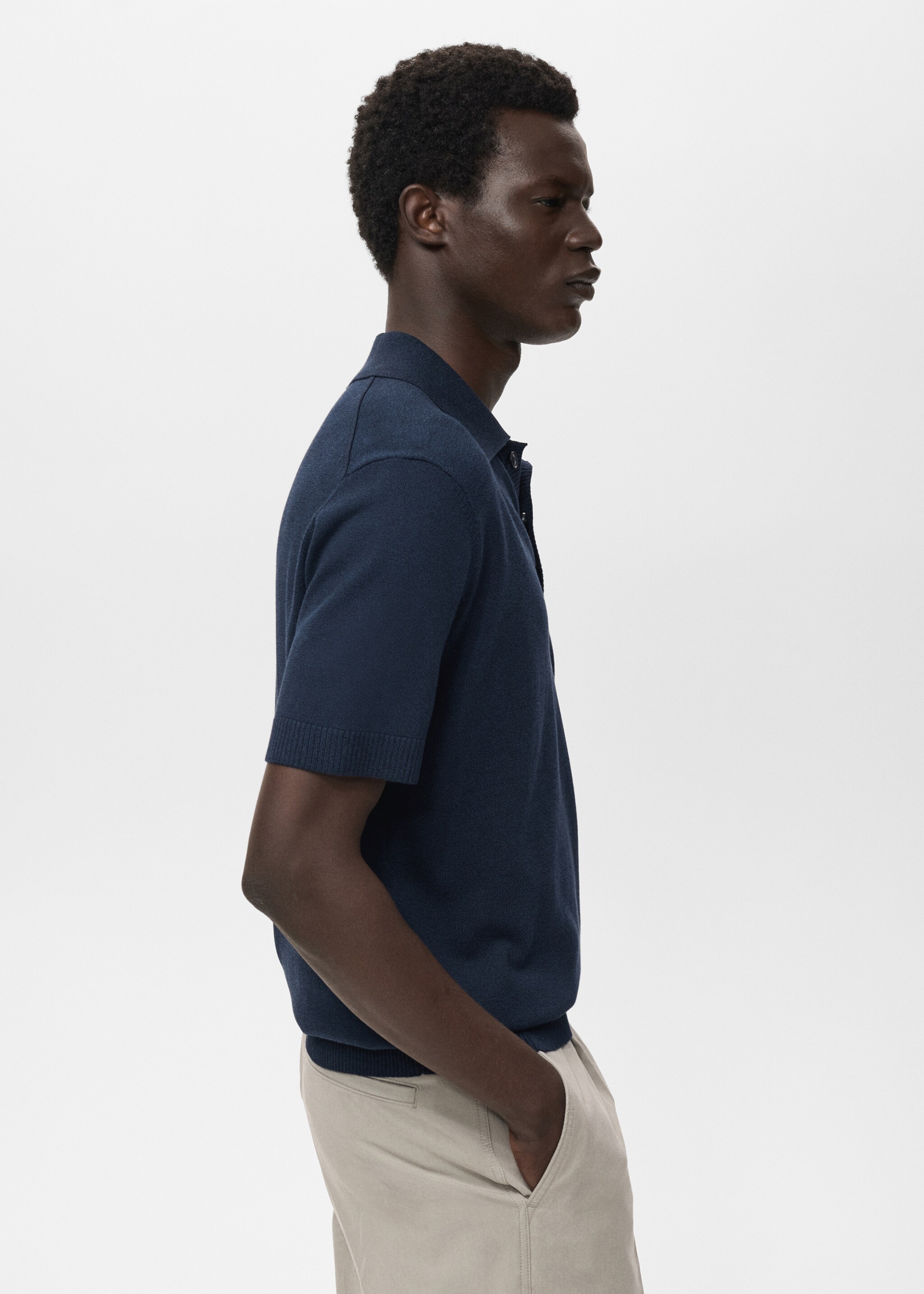 Cotton knitted polo shirt - Details of the article 2
