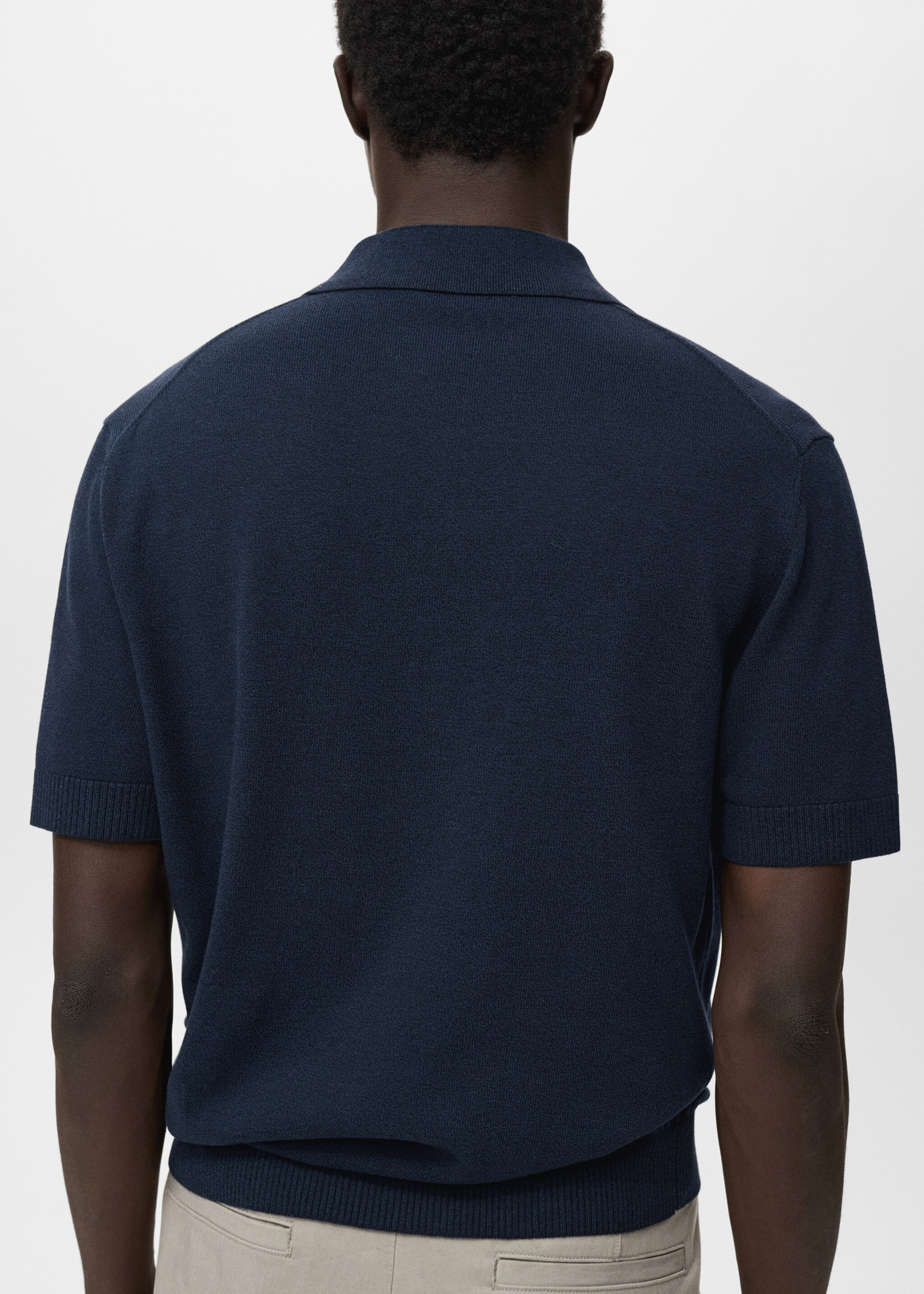 Cotton knitted polo shirt - Reverse of the article
