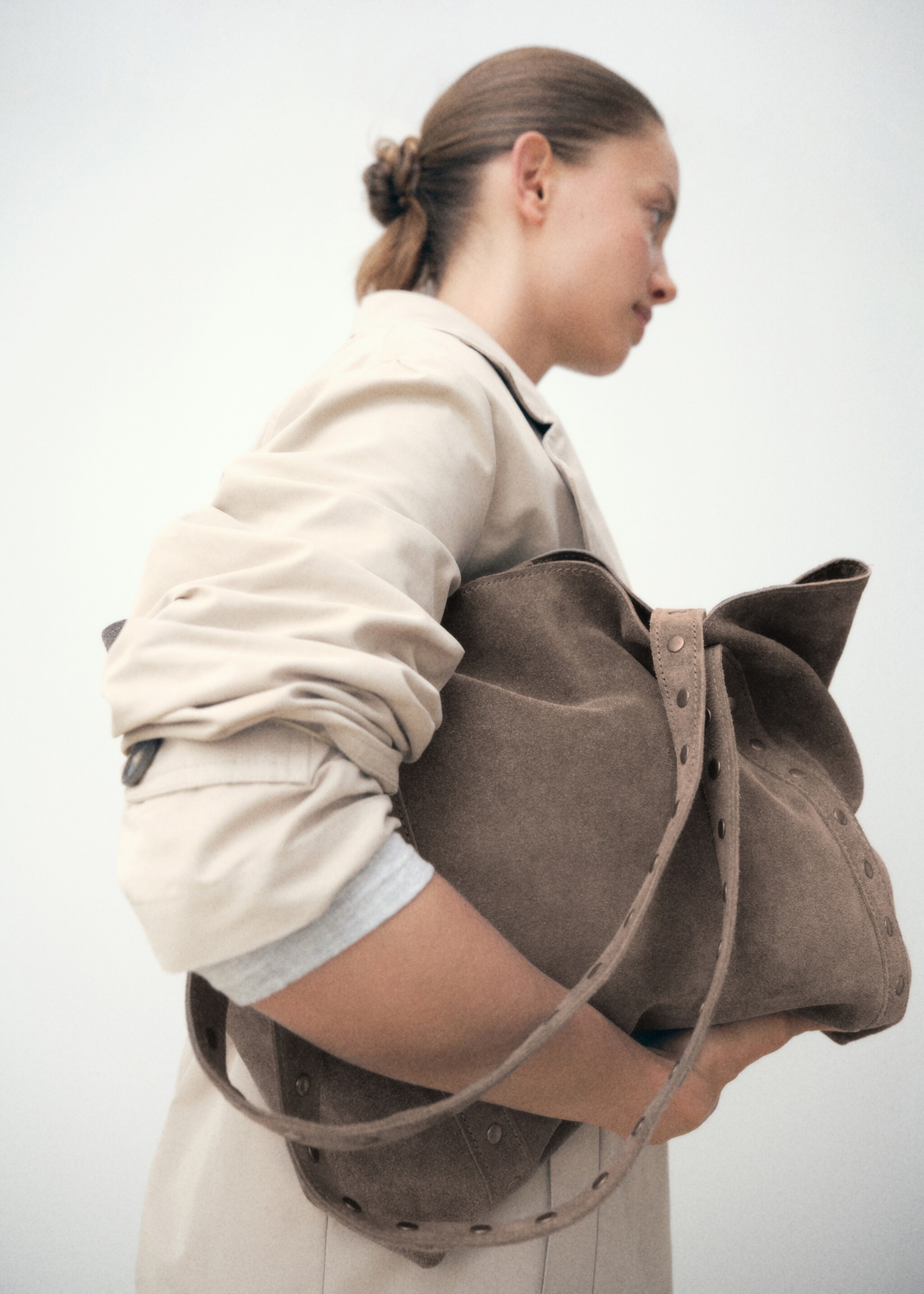 Sac tote croûte de cuir - Détail de l'article 5, Gris. Ref: 17044426-00.
