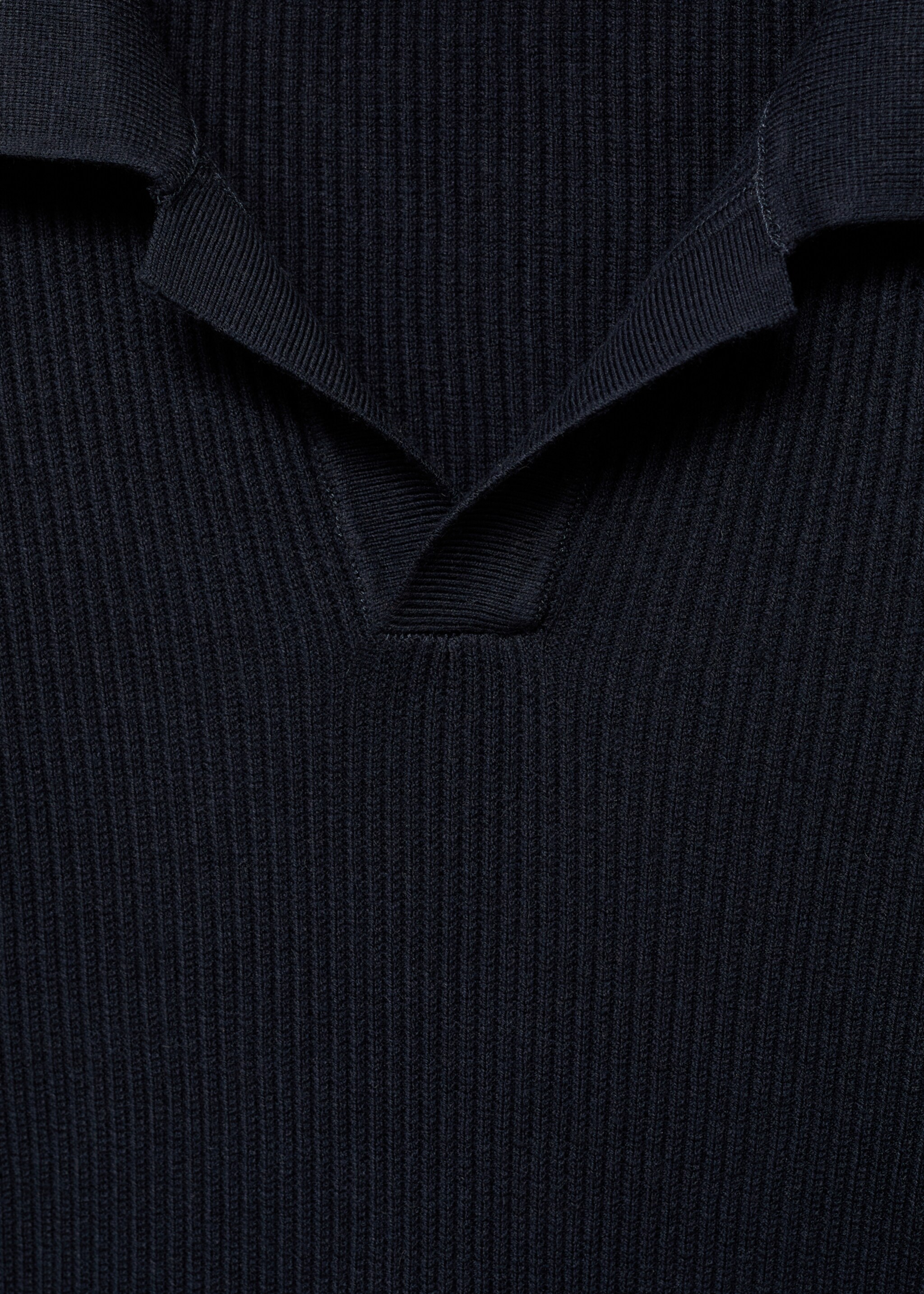 Jersey polo mezcla algodón canalé - Detalle del artículo 8, Azul marino. Ref: 17044428-00.