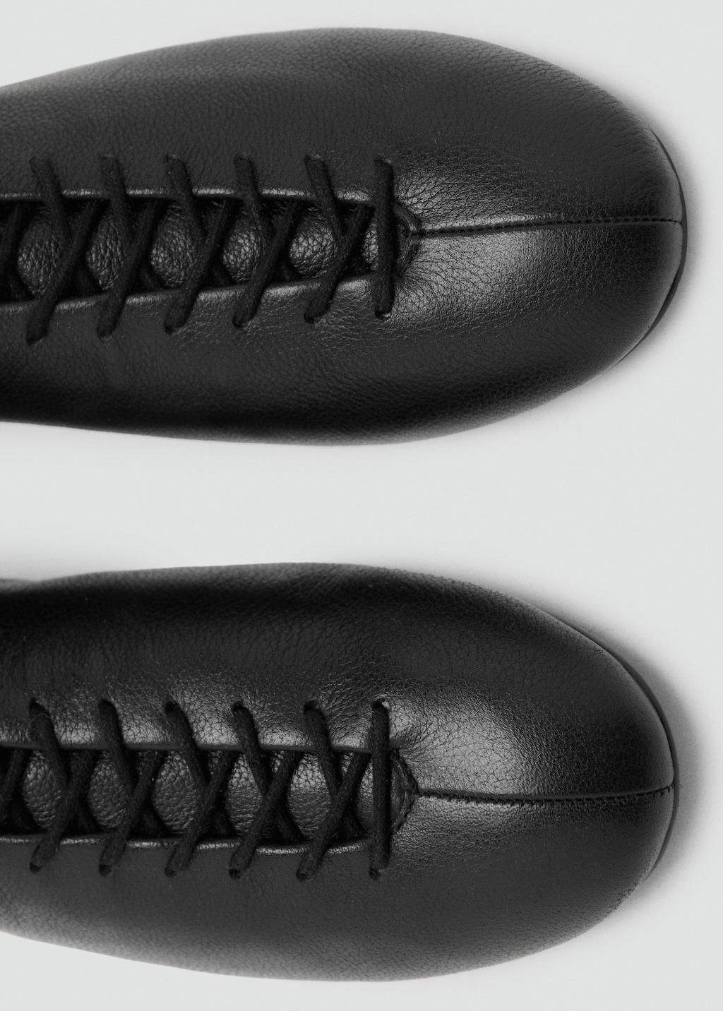 Lace-up leather ankle boots