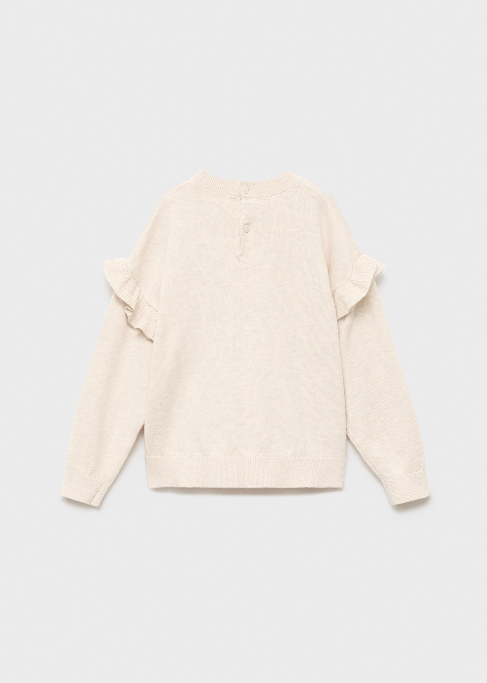 Camisola de malha e folhos - Verso do artigo, Bege. Ref: 17044432-00.
