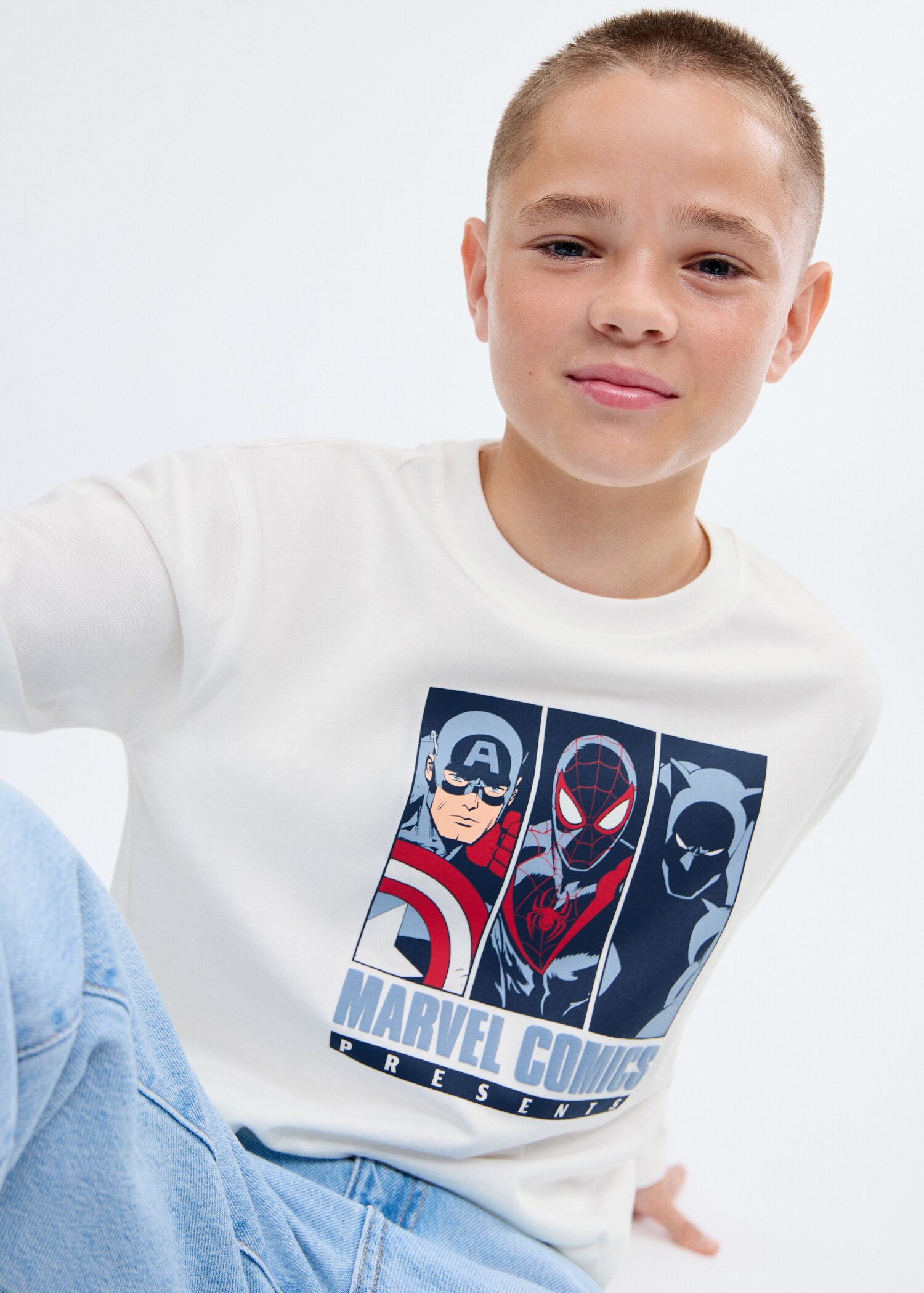 Marvel print T-shirt - Medium plane
