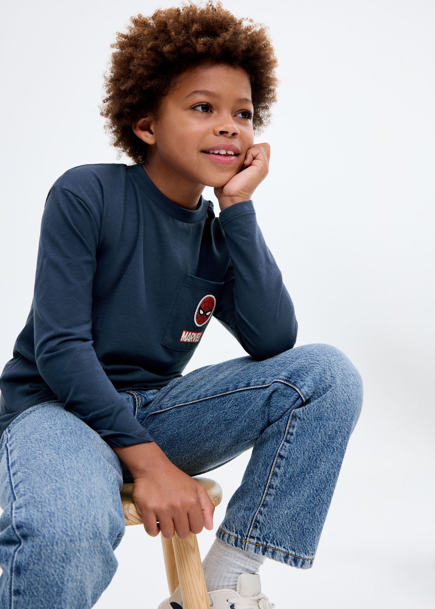 Spider-Man T-shirt - Medium plane, Navy. Ref: 17044438-00.