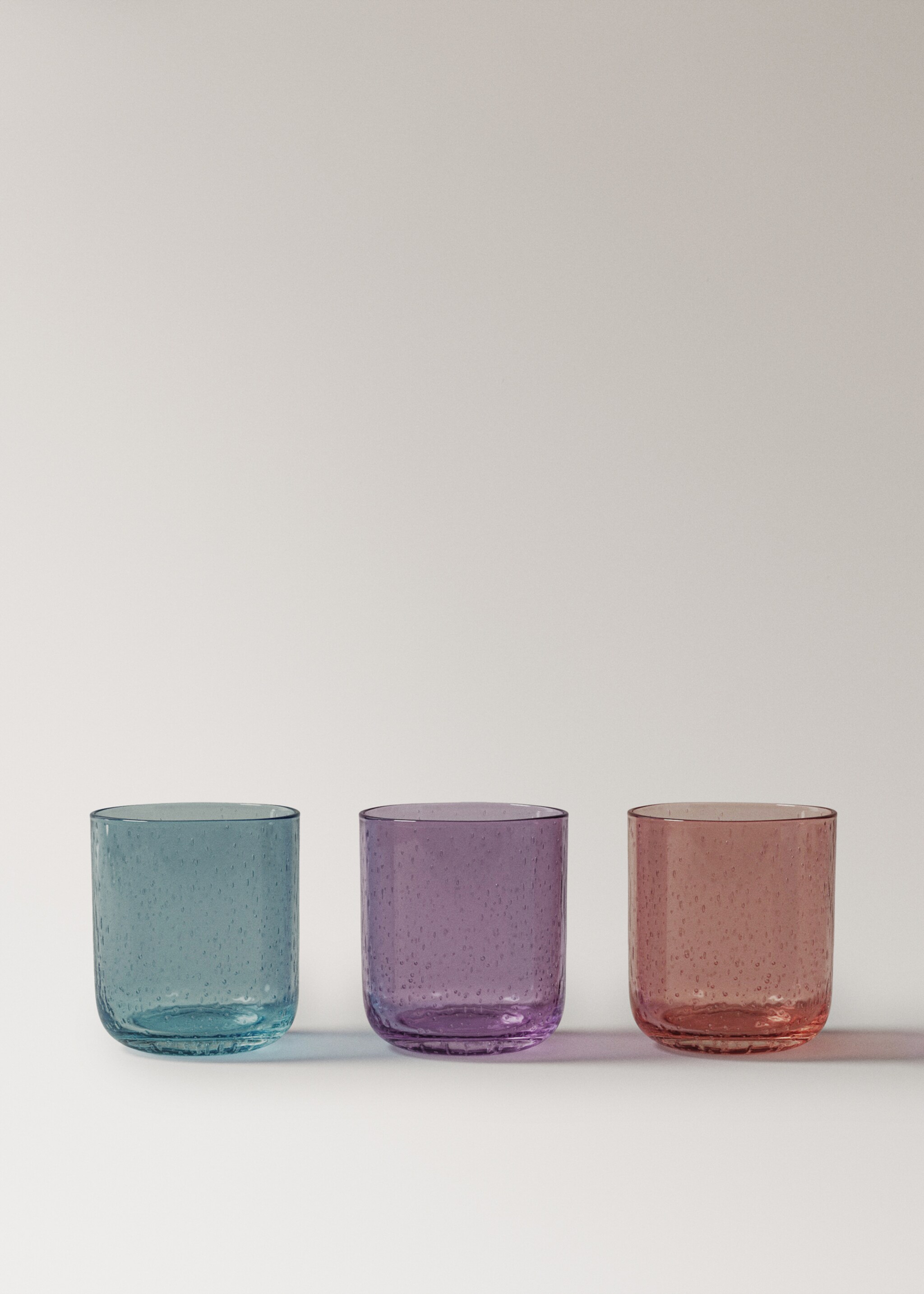 Bubble design glass tumbler - Details of the article 3, Olive Green. Ref: 17044441-00.