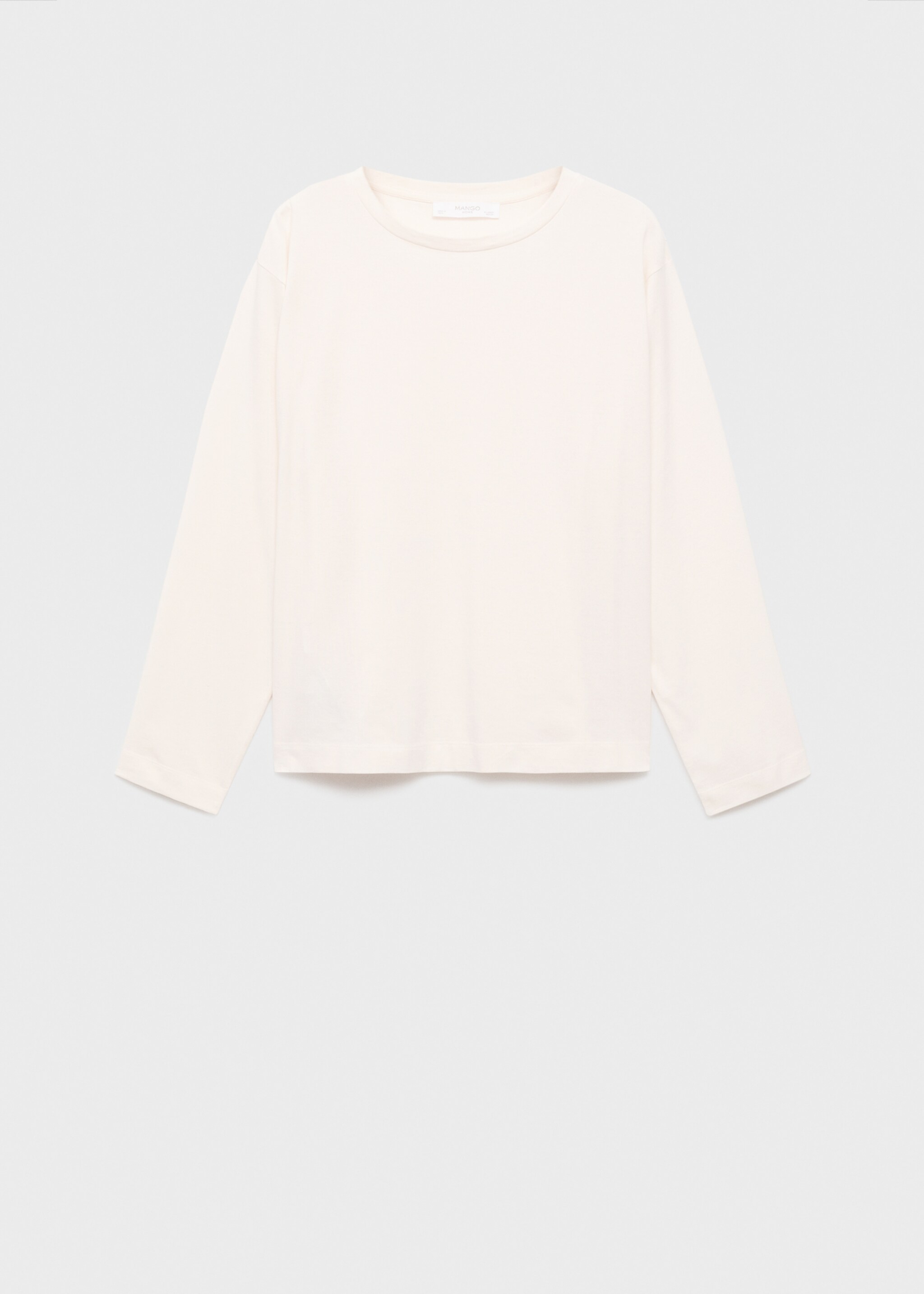 Long-sleeved pyjama t-shirt - Article without model, Vanilla. Ref: 17044445-00.
