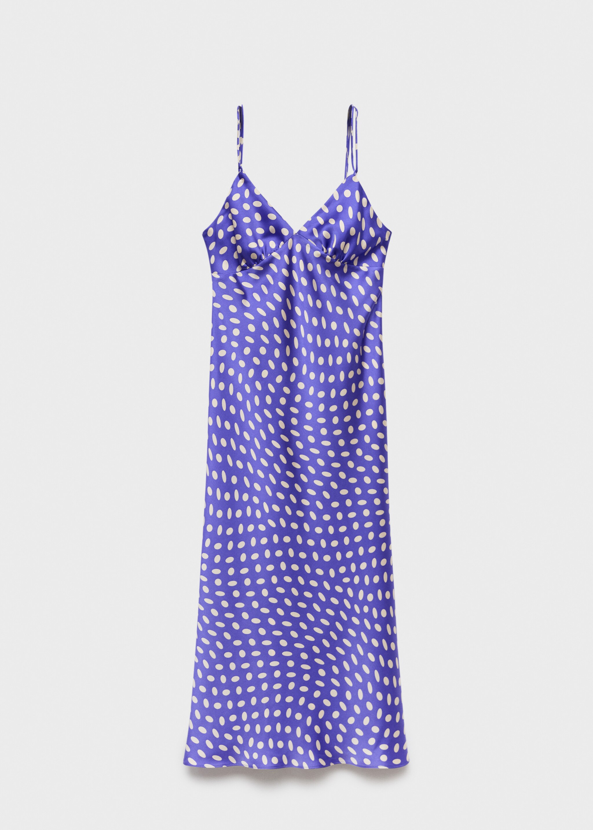 Polka-dot satin-finish dress - Article without model, Blue. Ref: 17044448-00.