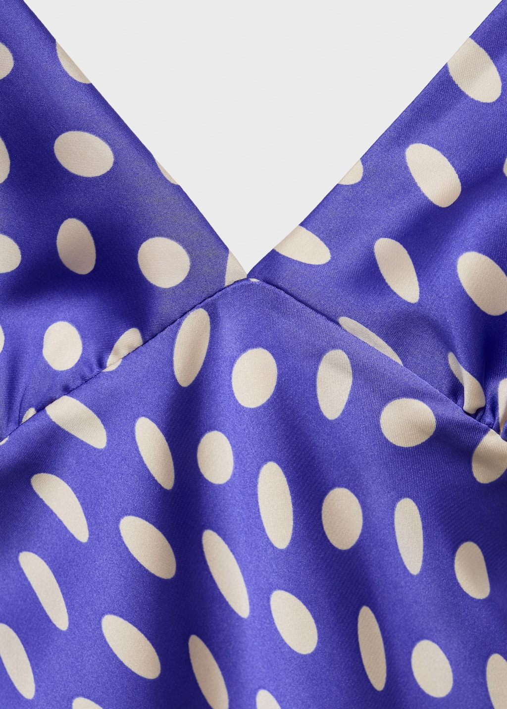 Polka-dot satin-finish dress