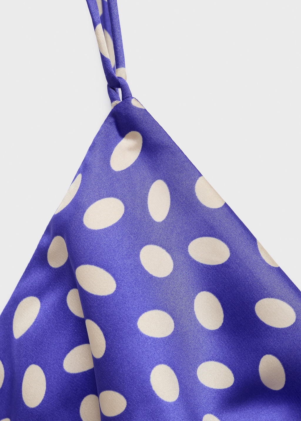 Polka-dot satin-finish dress