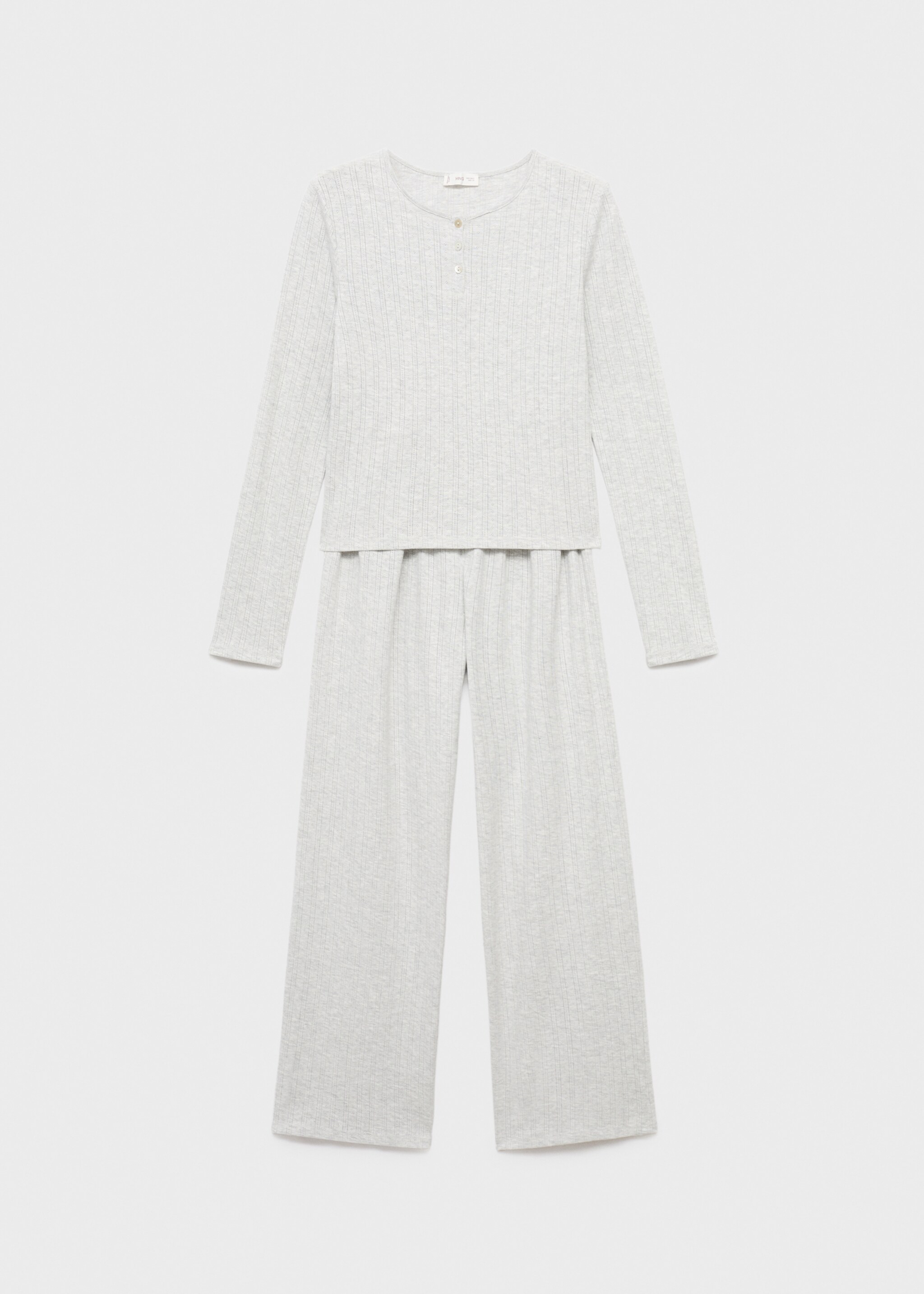 Ensemble pyjama coton - Article sans modèle, Gris chiné clair. Ref: 17044774-00.